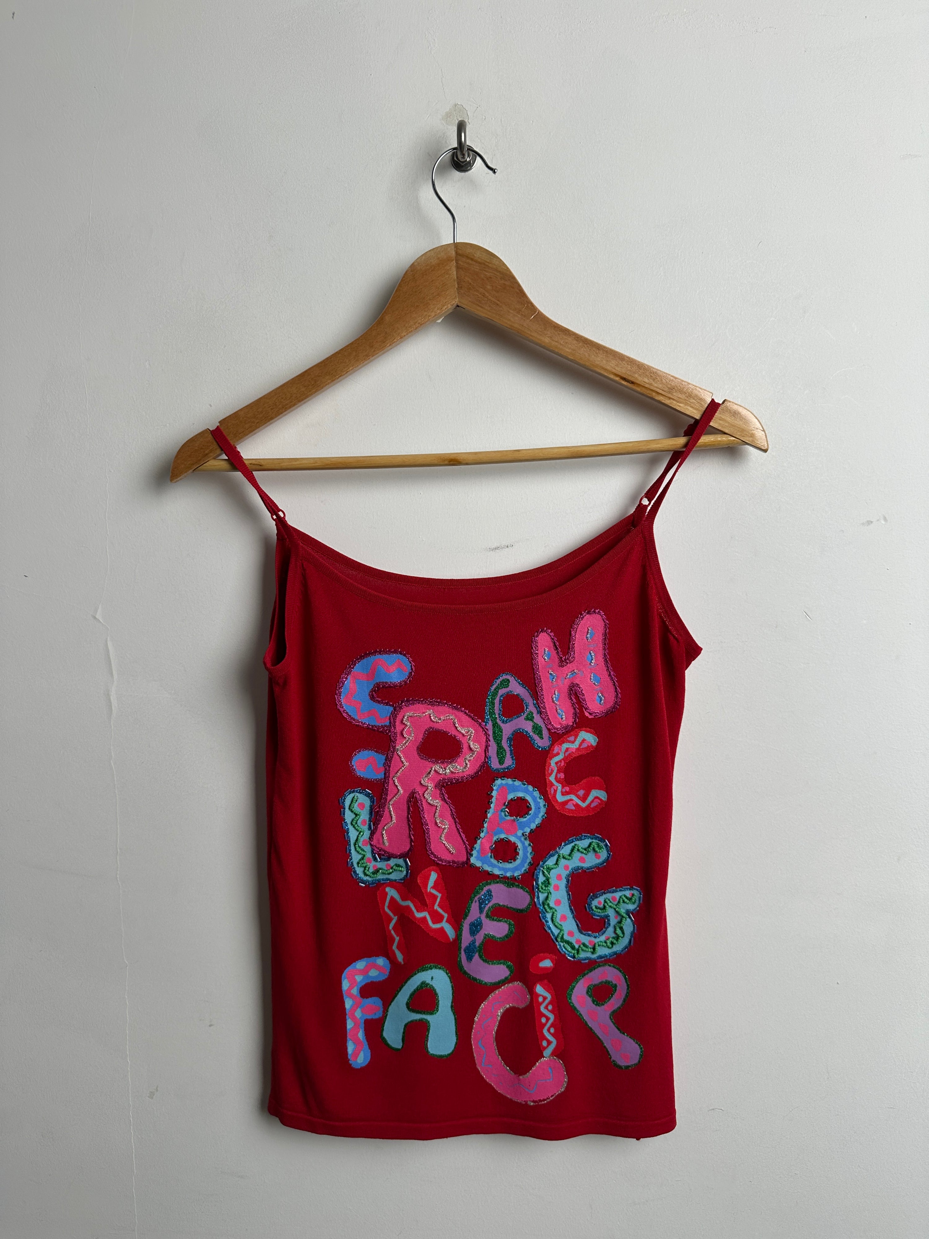 Y2K RED Thin Strap Tee