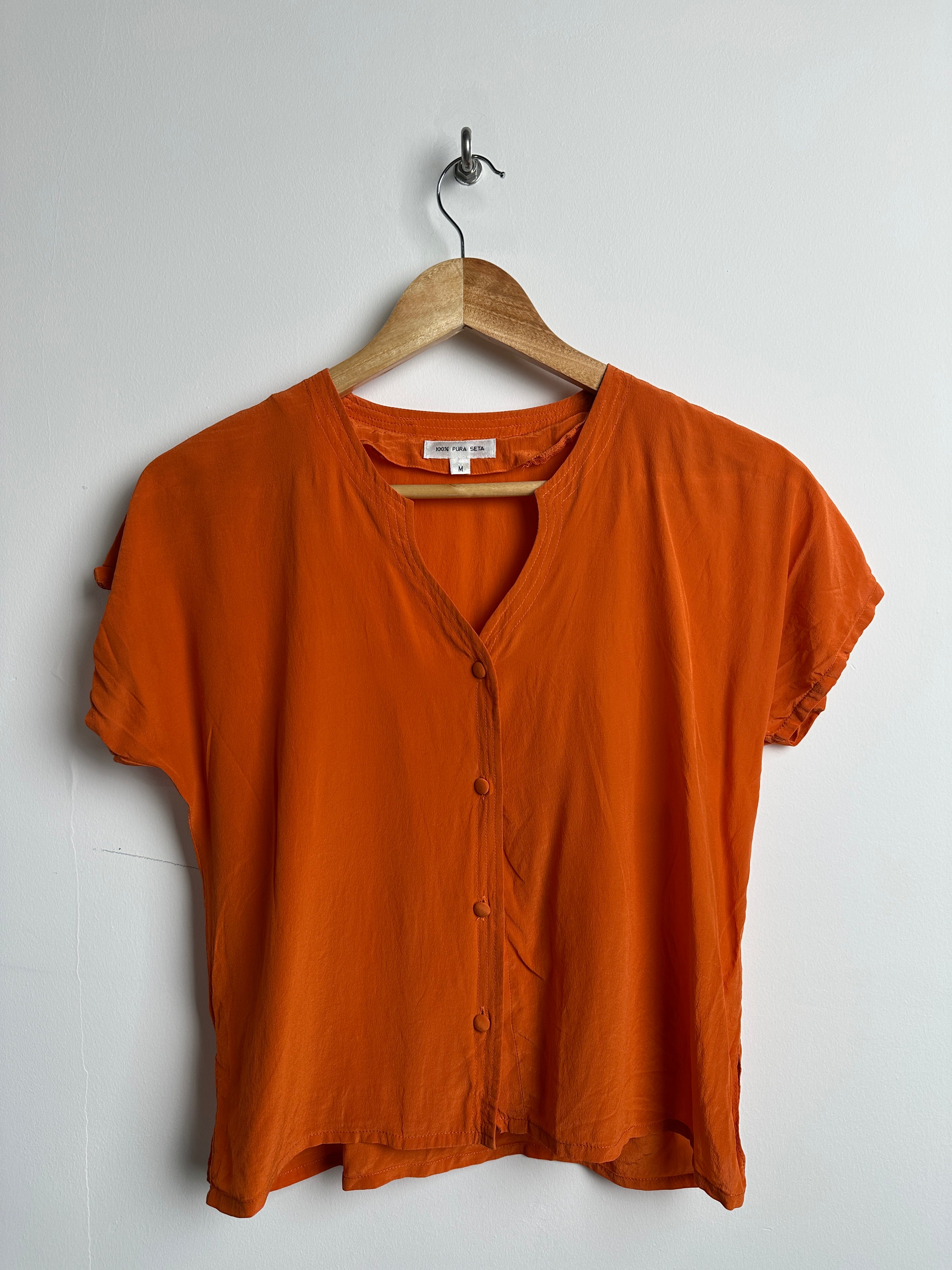 Orange Button up Top