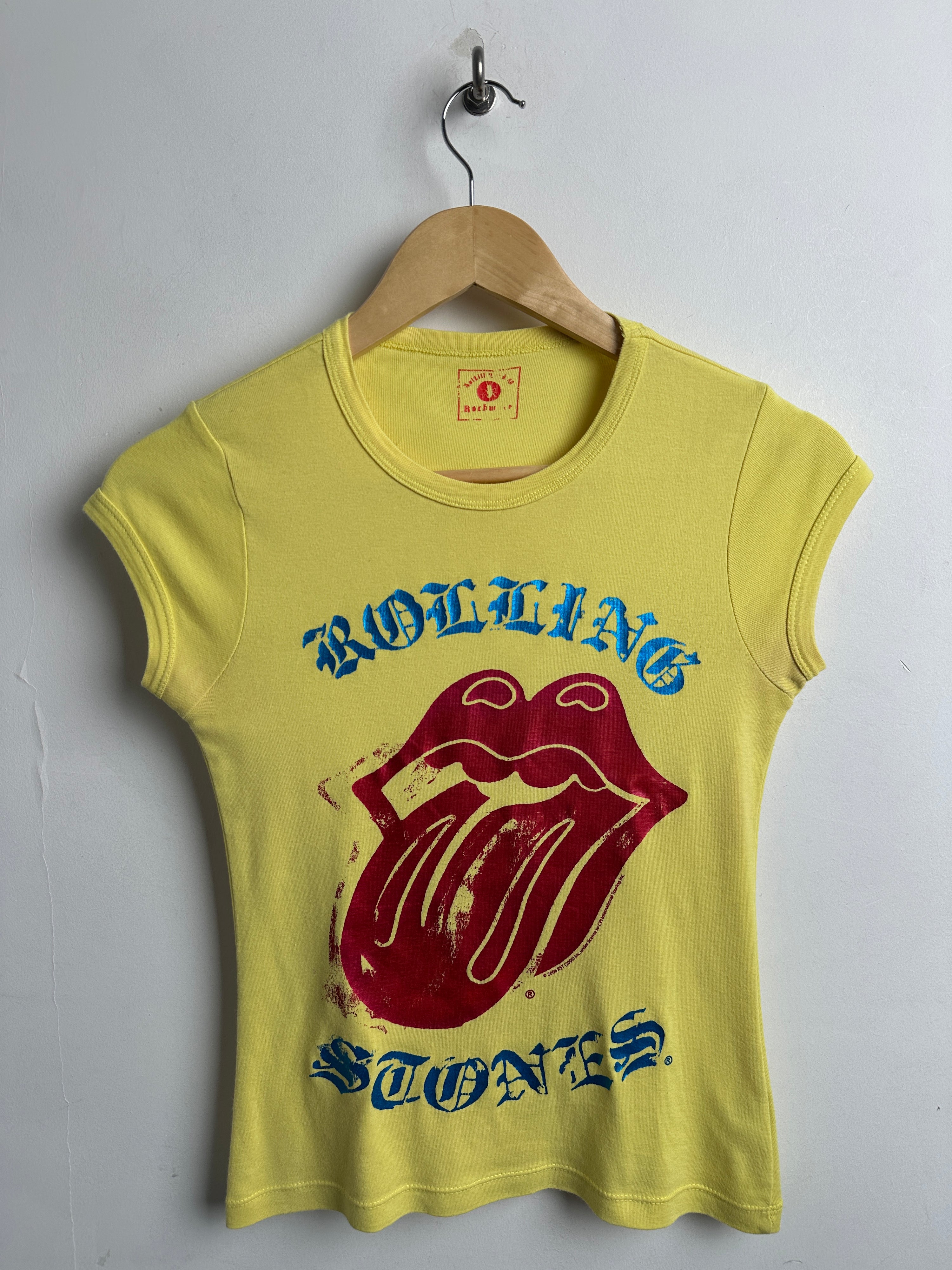 ROLLING STONES women’s short-sleeve fitted tee in yellow