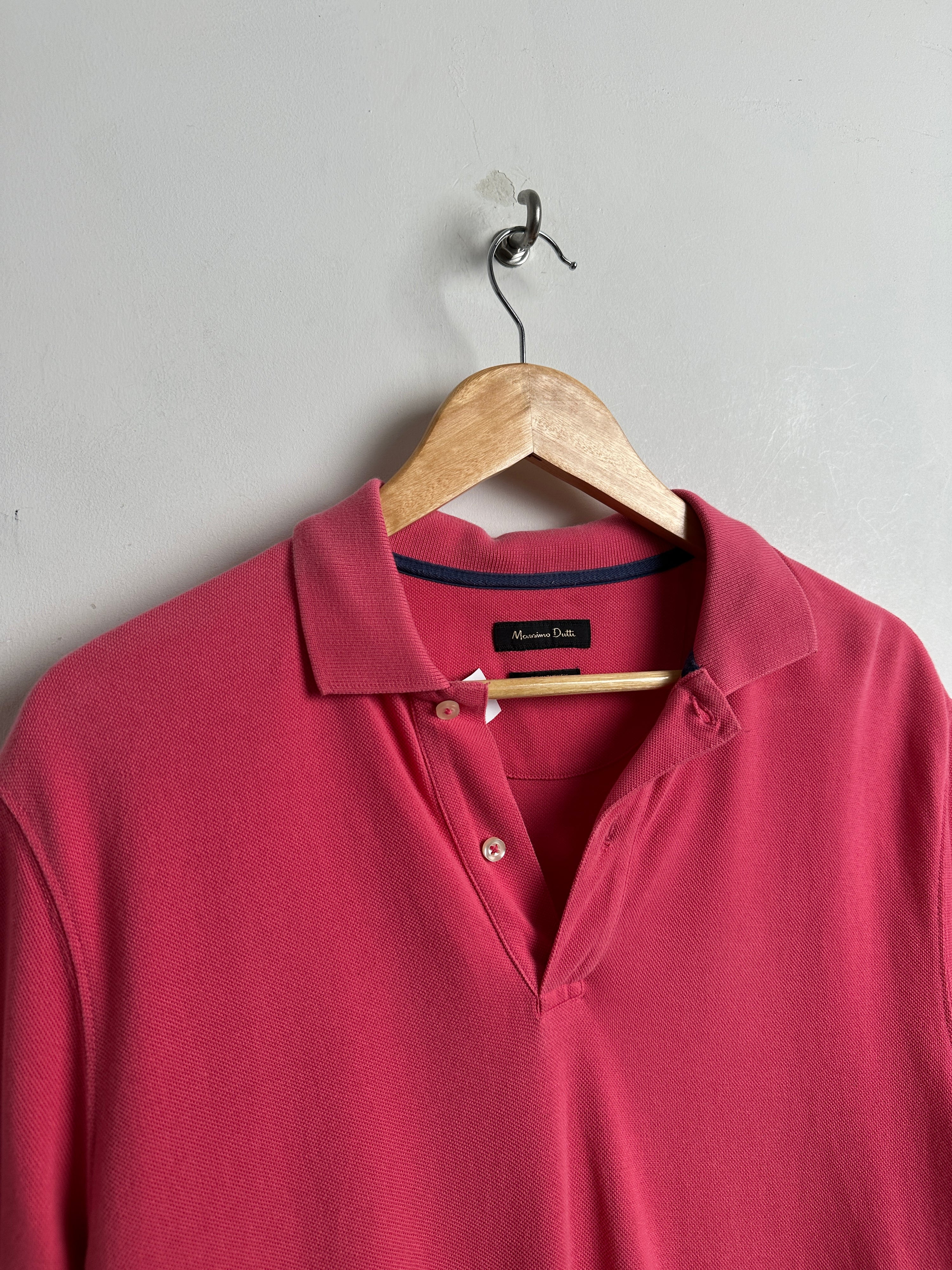 MASSIMO DUTTI short-sleeve polo shirt in pink