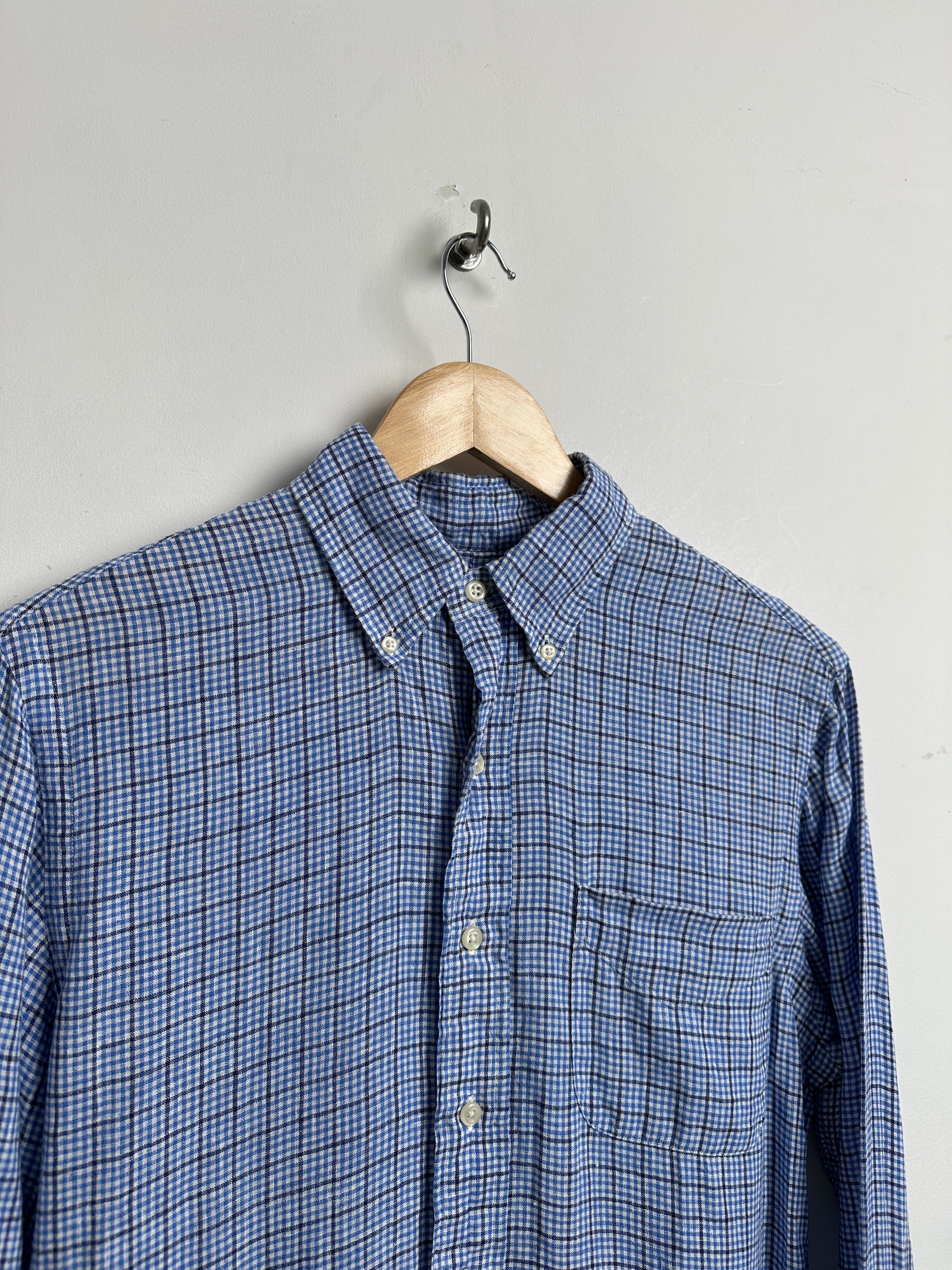 POLO RALPH LAUREN blue checked long sleeve shirt - thrift.mt