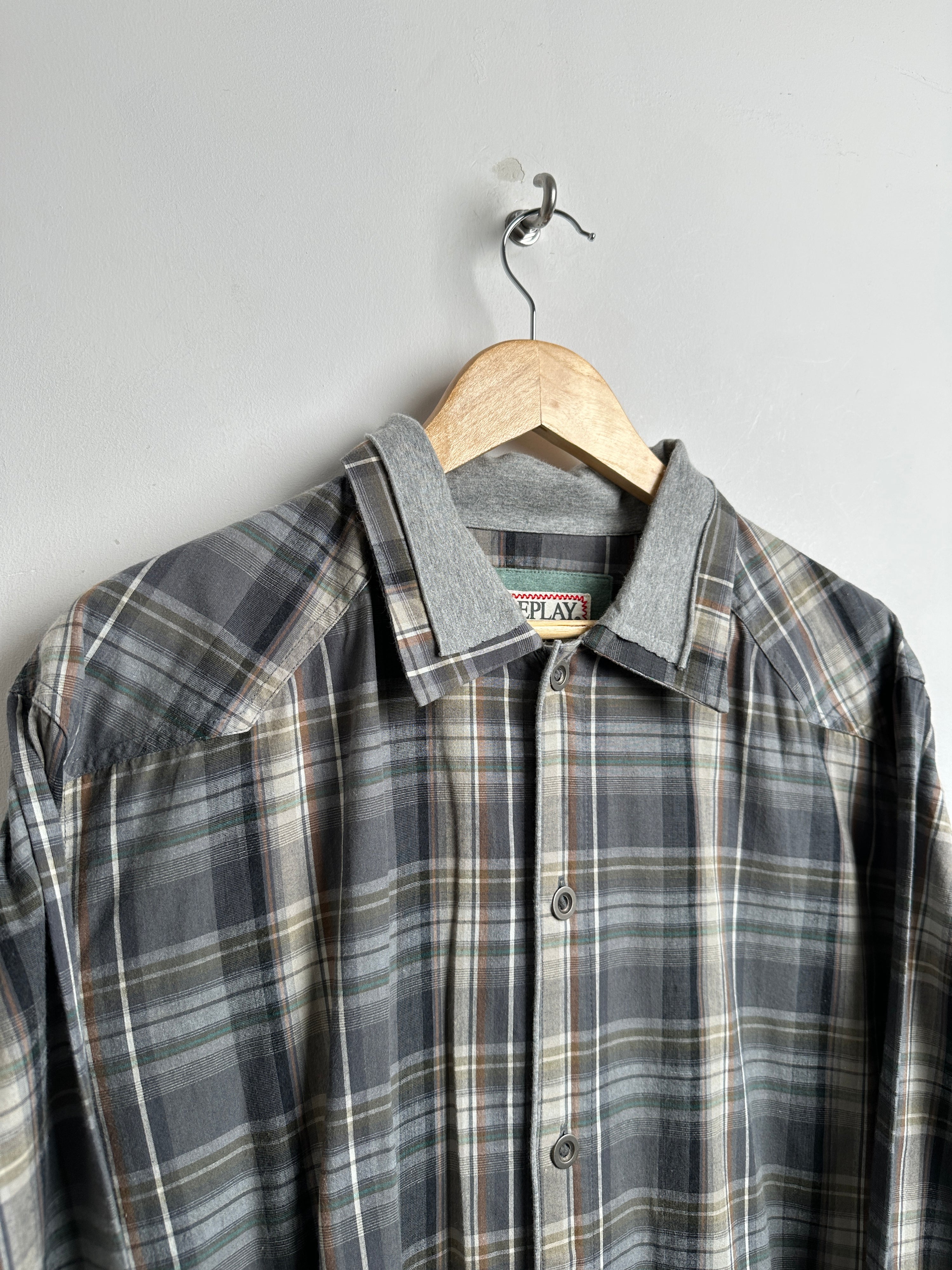 REPLAY checked long sleeve shirt - thrift.mt