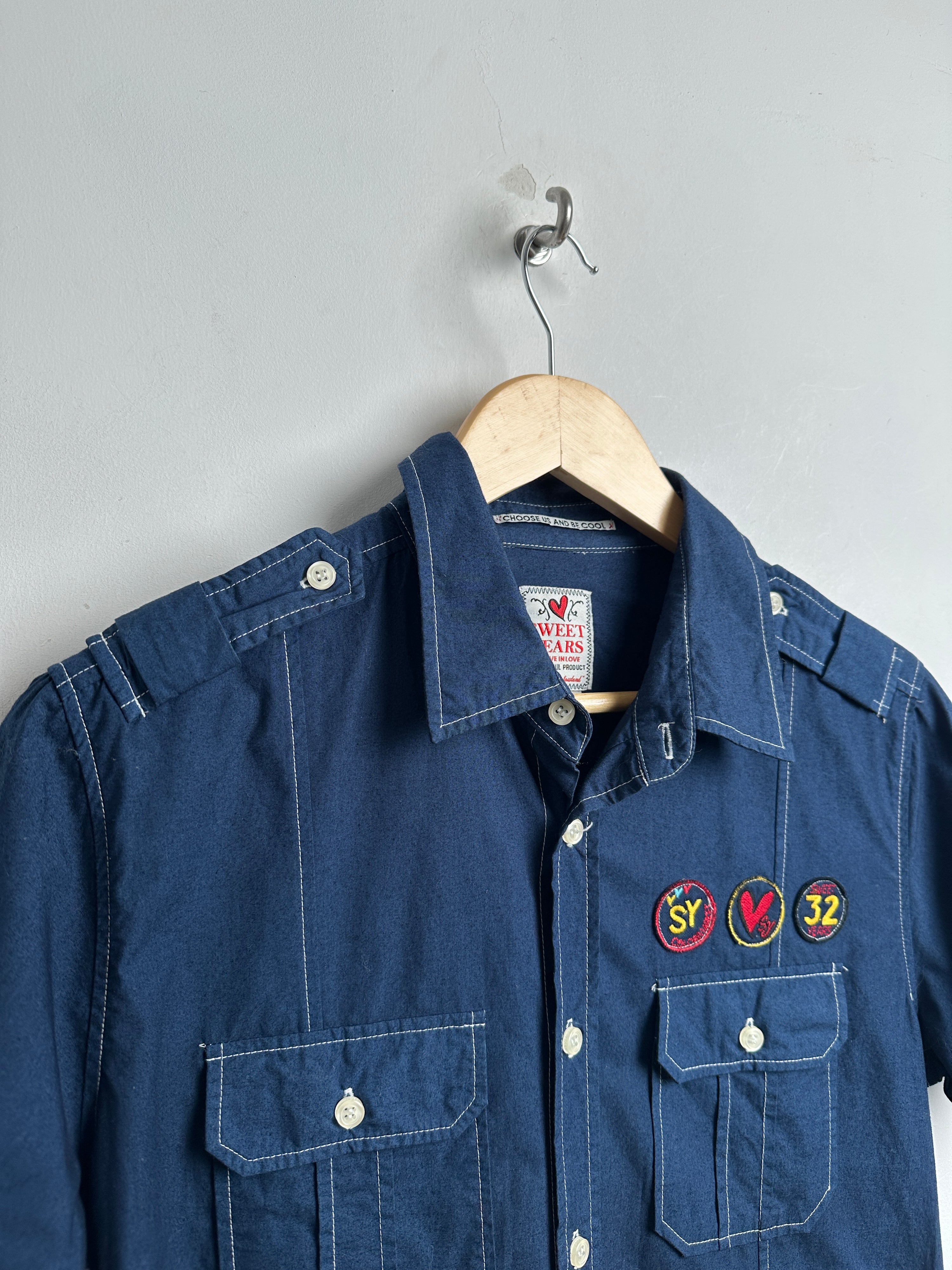 SWEET YEARS short sleeve shirt in blue - thrift.mt