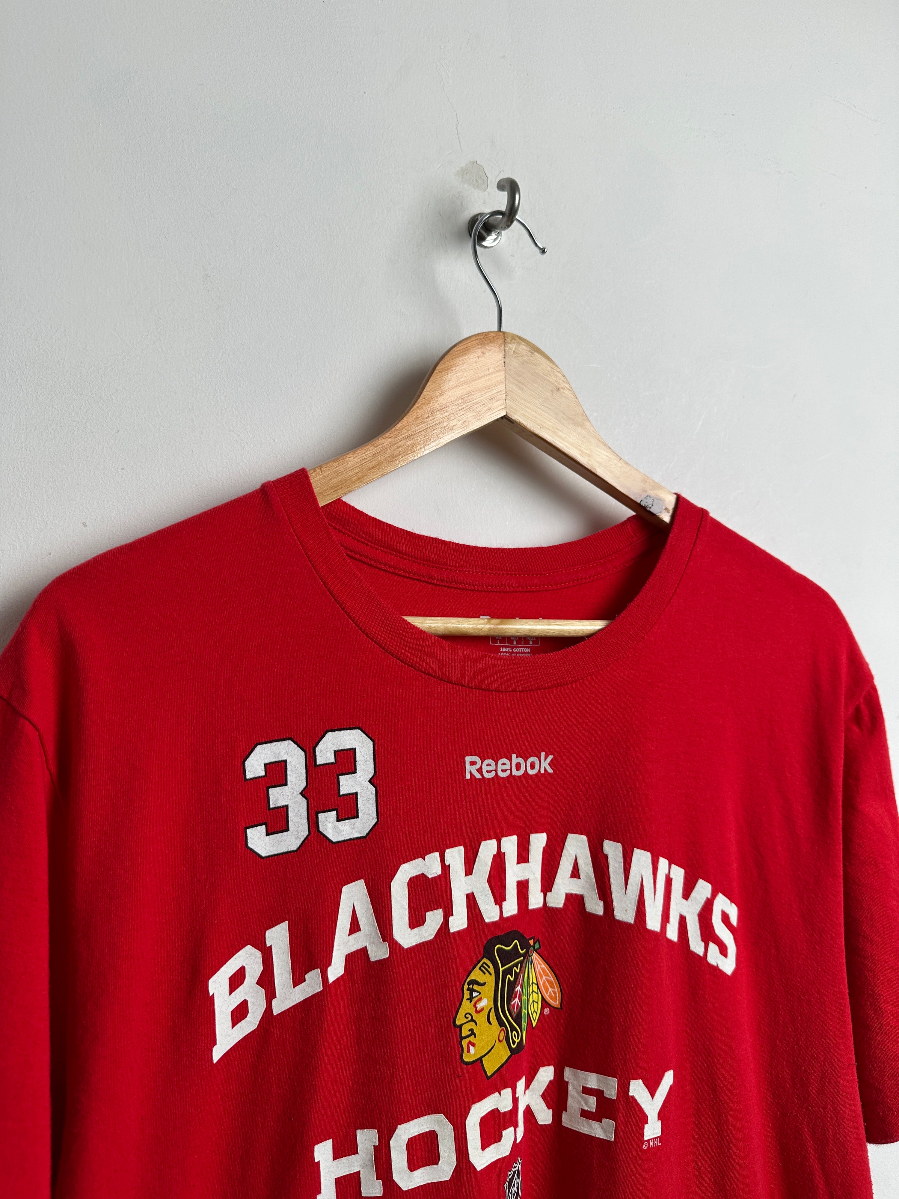 REEBOK Blackhawks Hockey T-shirt in red