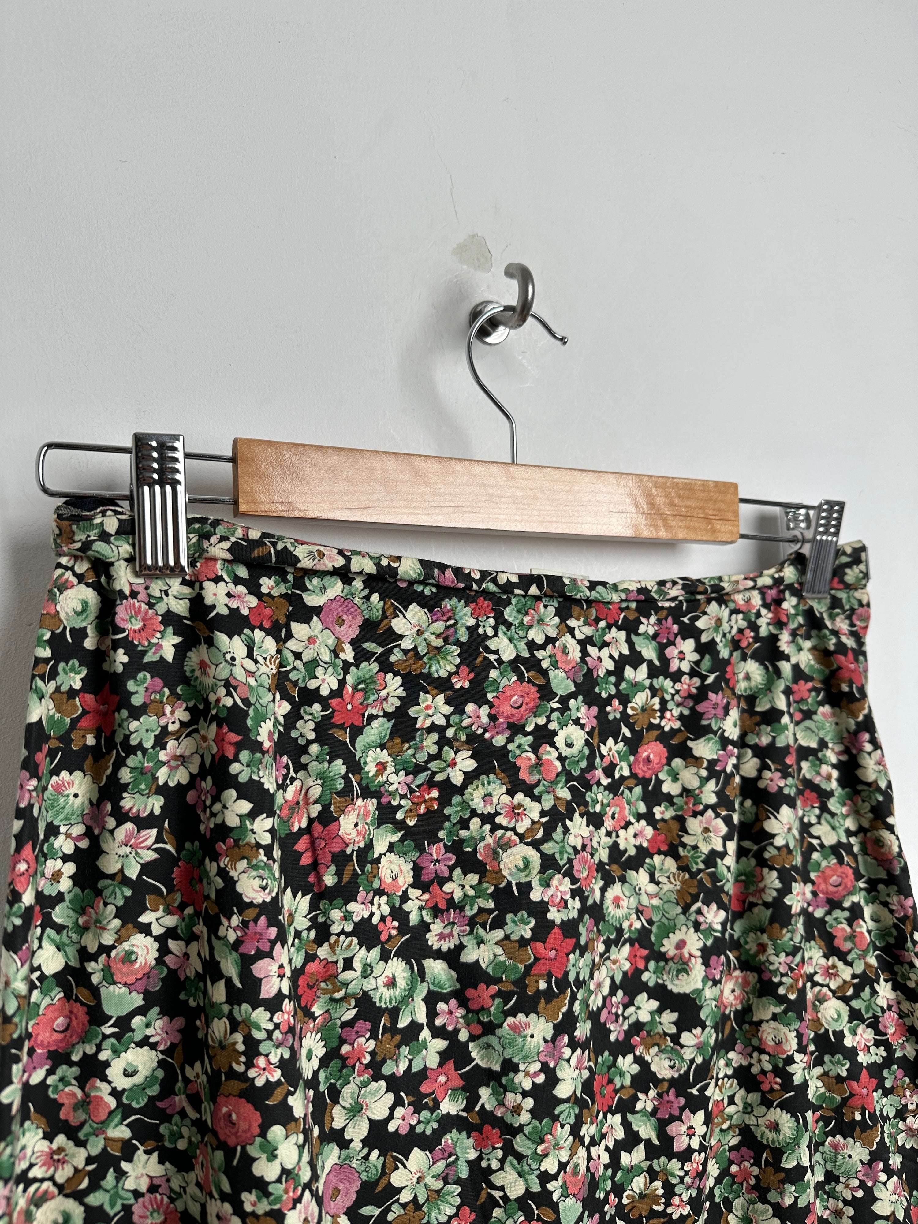 RENJOY printed cotton skirt with flower patterns