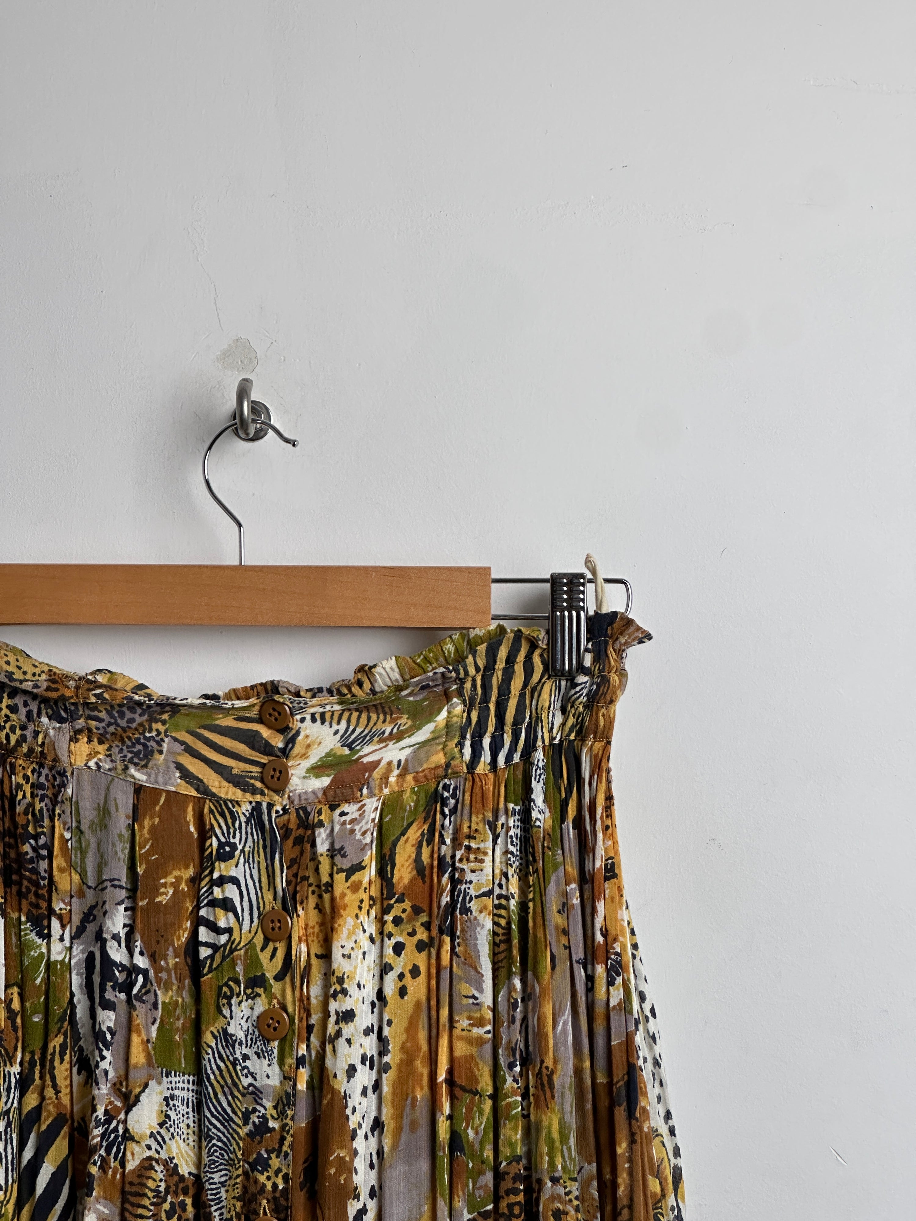 Animal print midi skirt