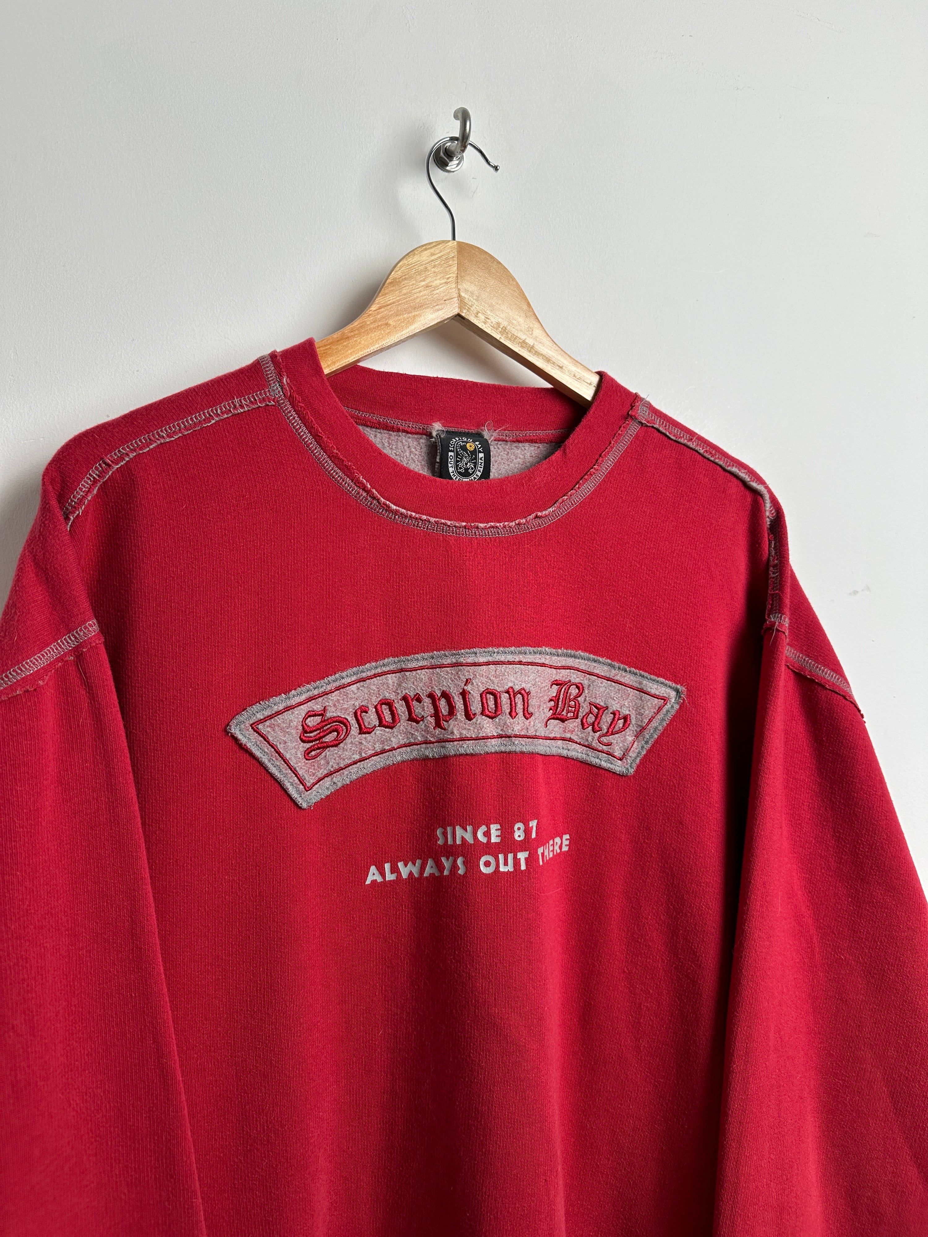 SCORPION BAY vintage crew neck sweater in red (super rare)