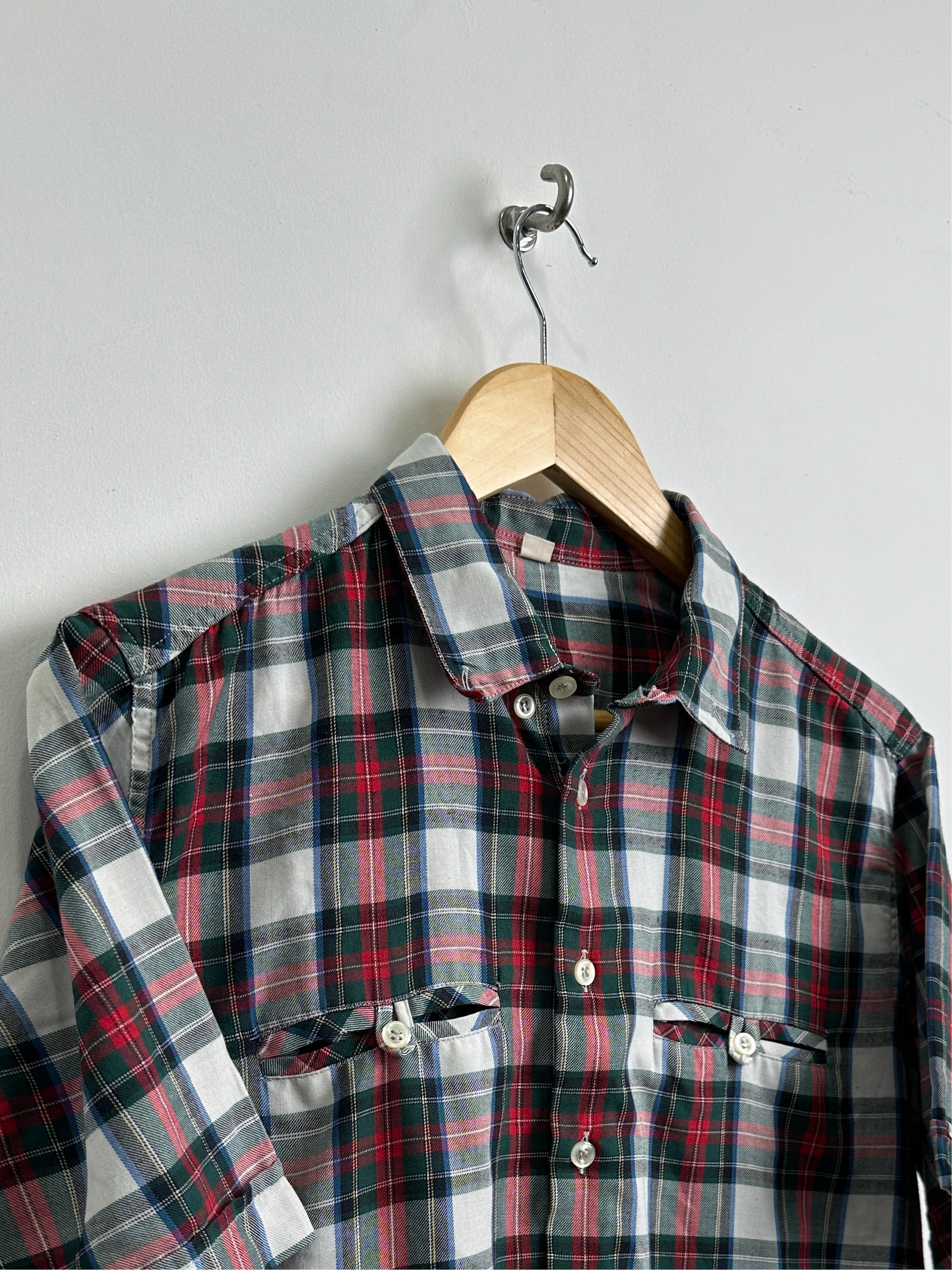 VINTAGE plaid short sleeve shirt