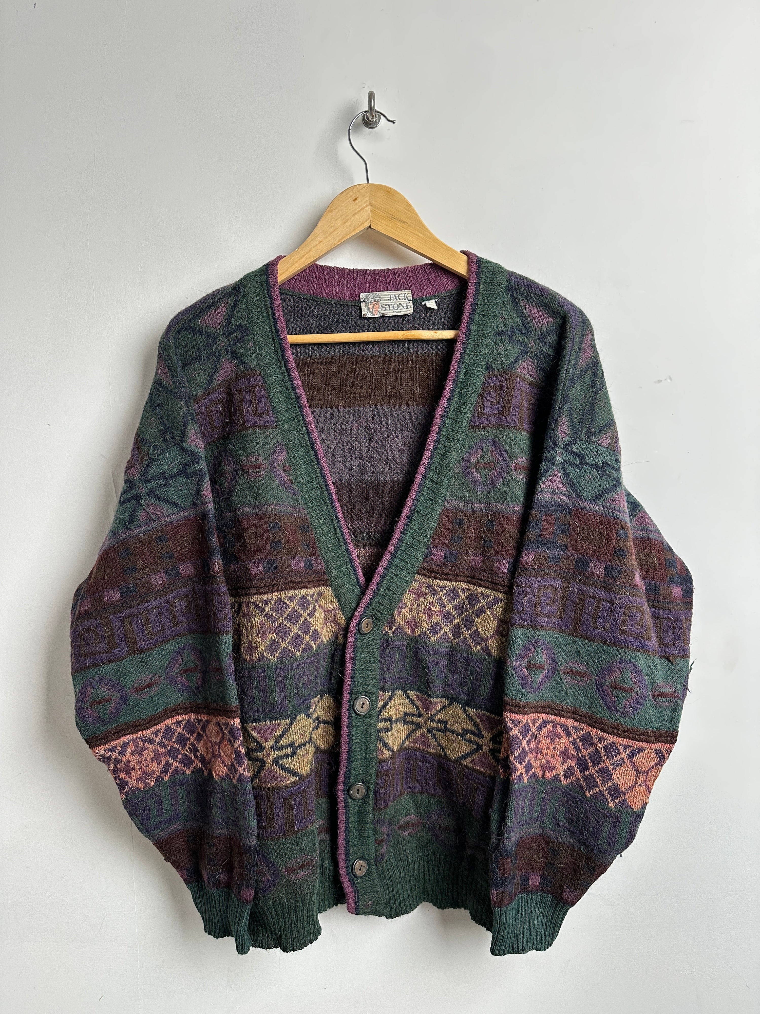 Jack Stone 90s multi-colored cardigan