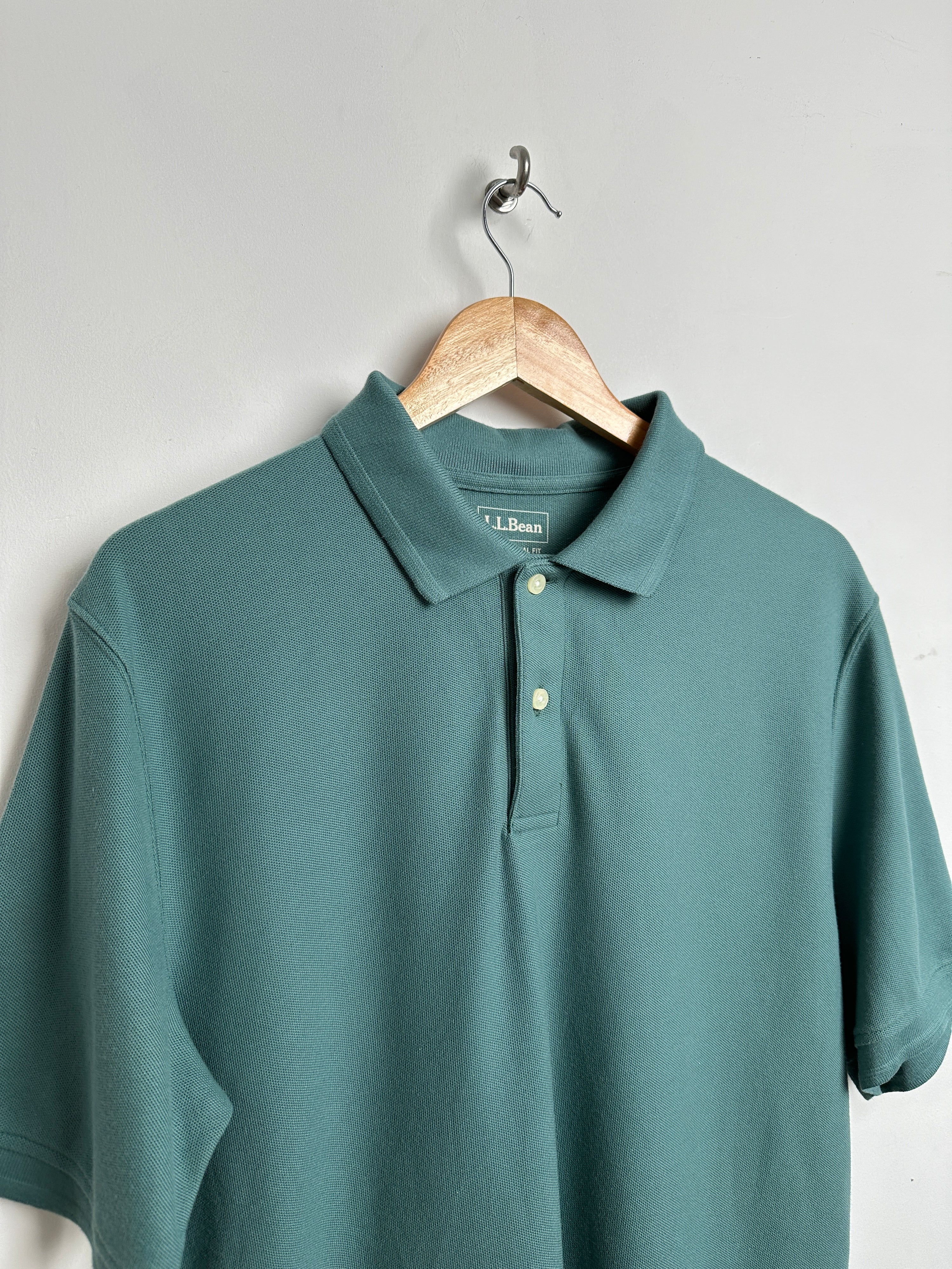 L.L. Bean short-sleeve polo in teal