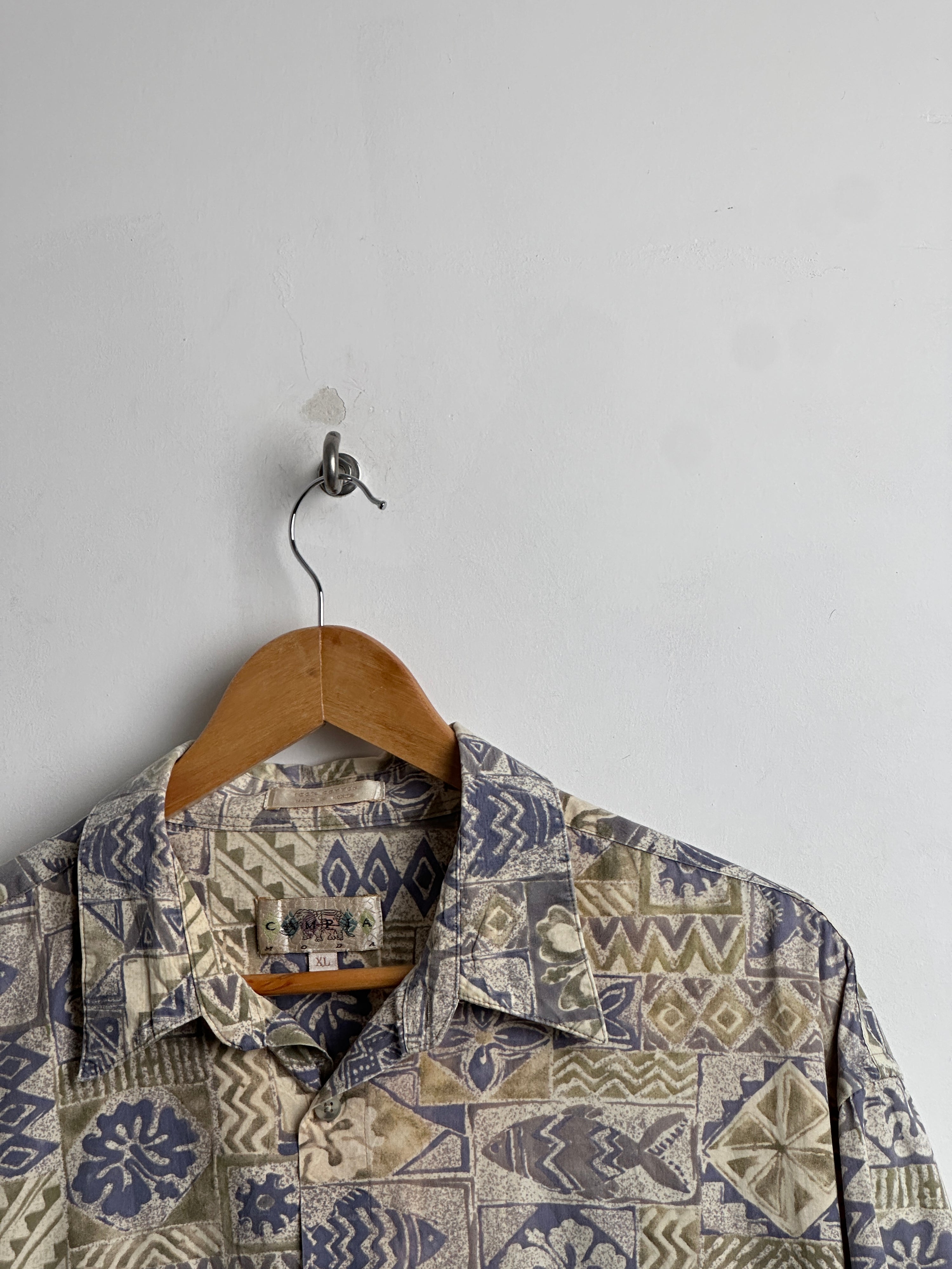 CAMPIA patterned cotton short sleeved shirt