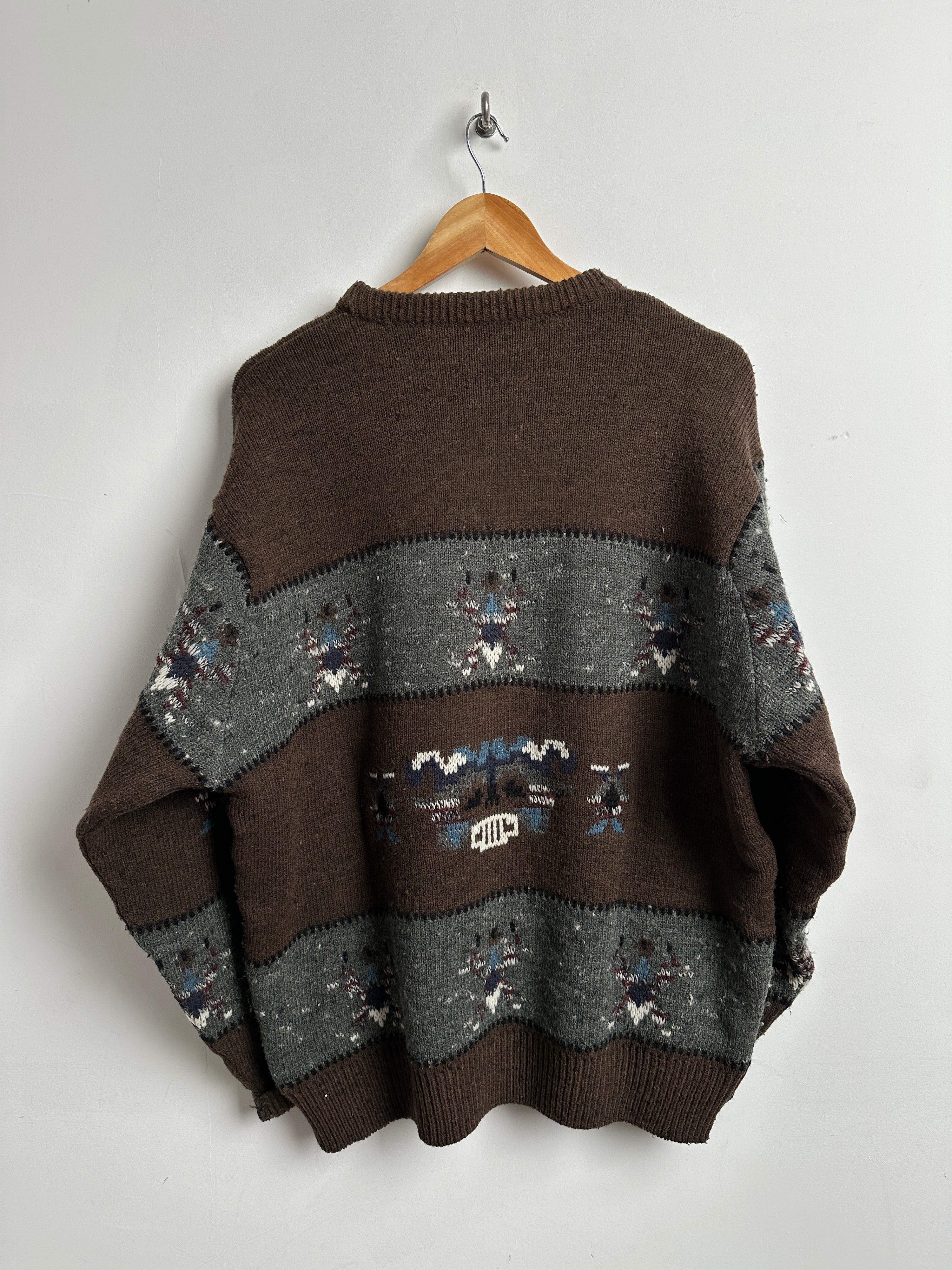 Hugo Boss vintage knit sweater in brown