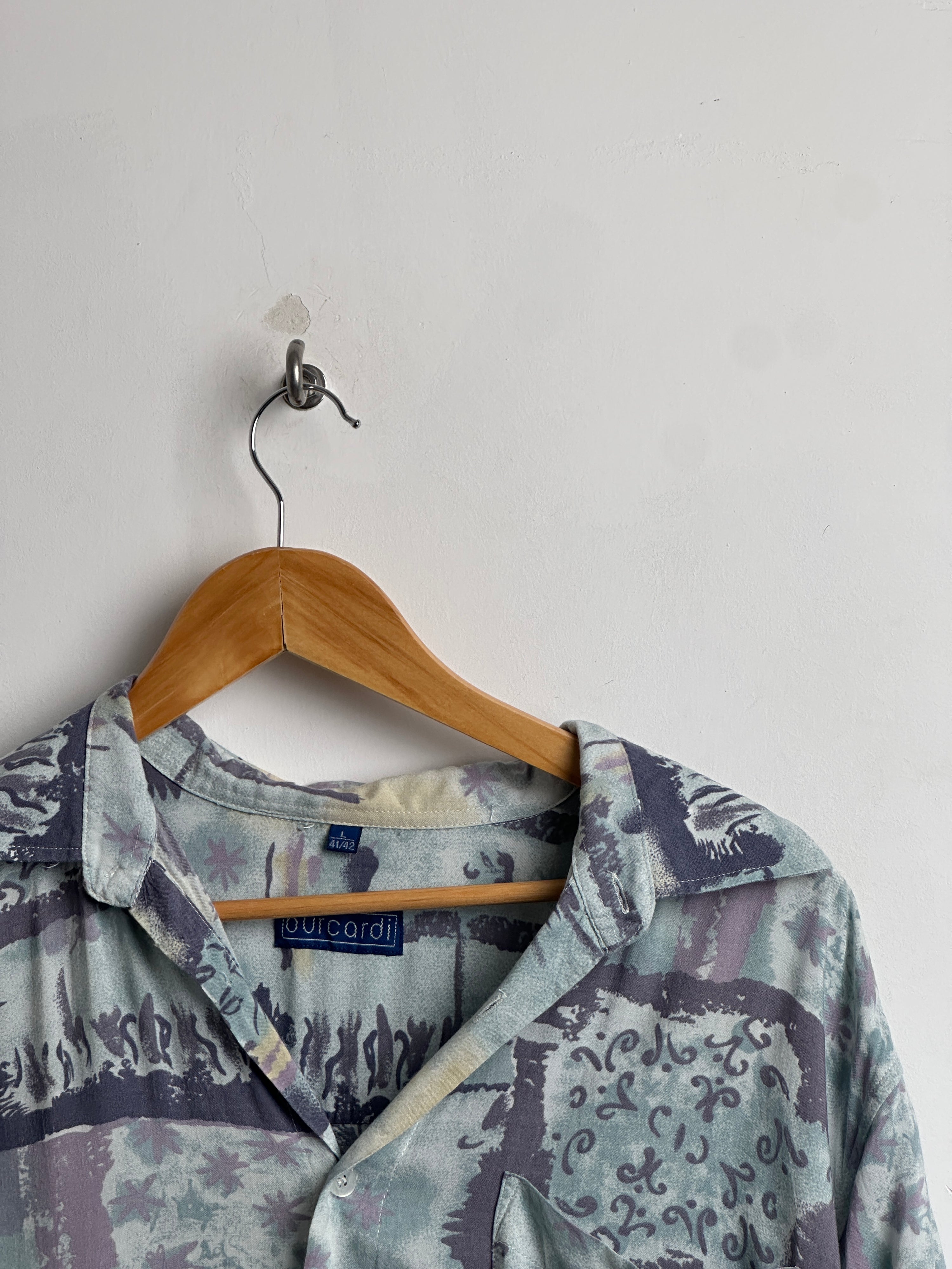 BURCARDI patterden short sleeved shirt in blue