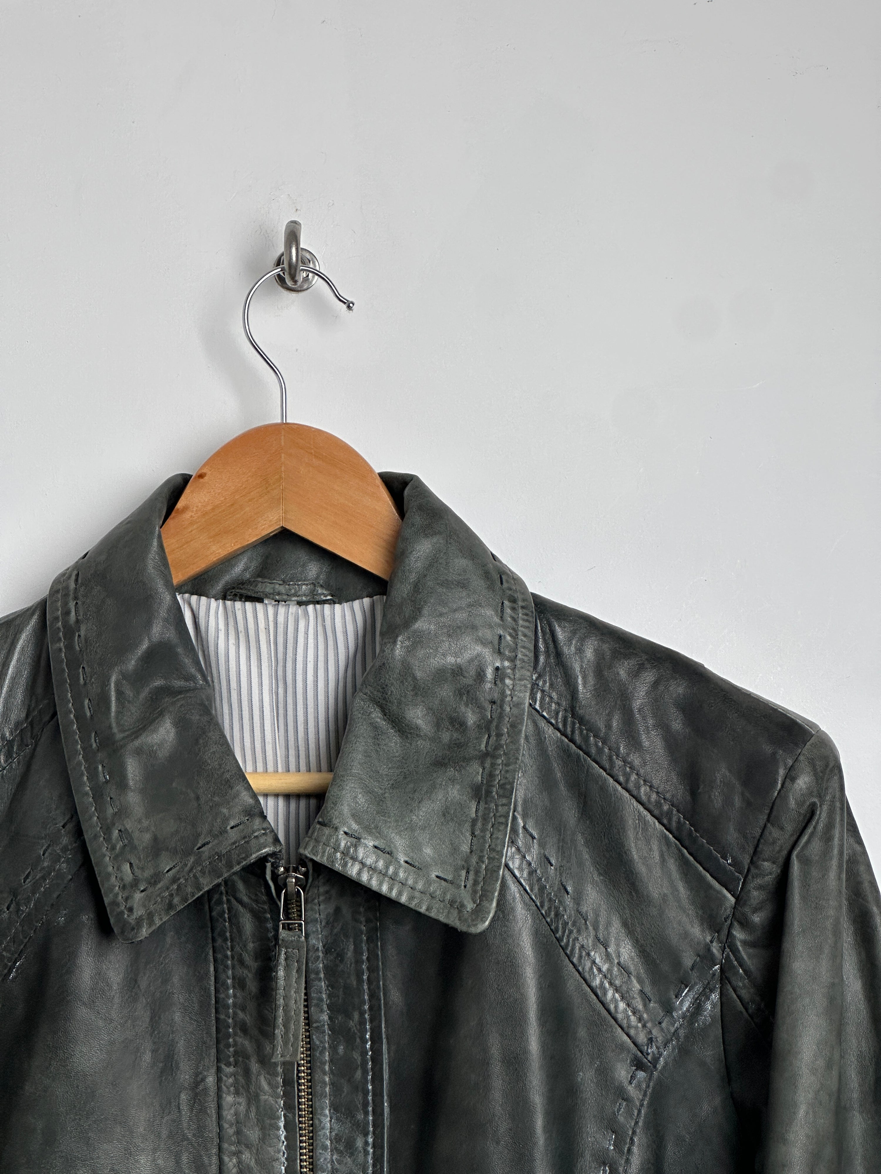 Vintage green leather jacket