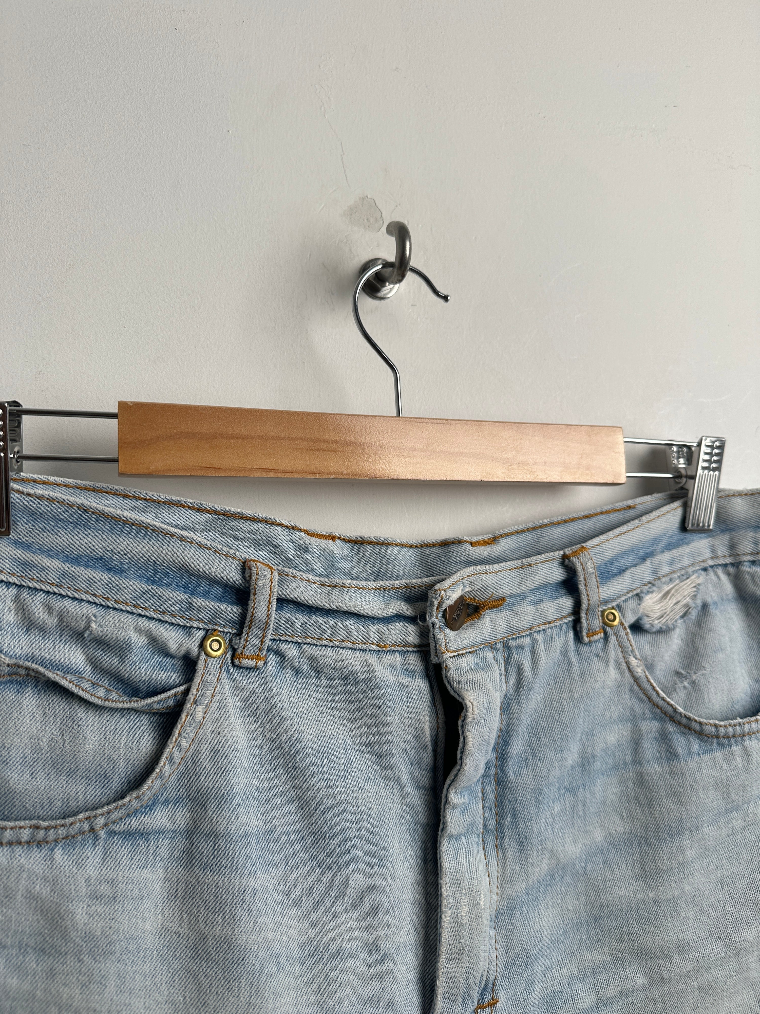 Light blue denim shorts womens