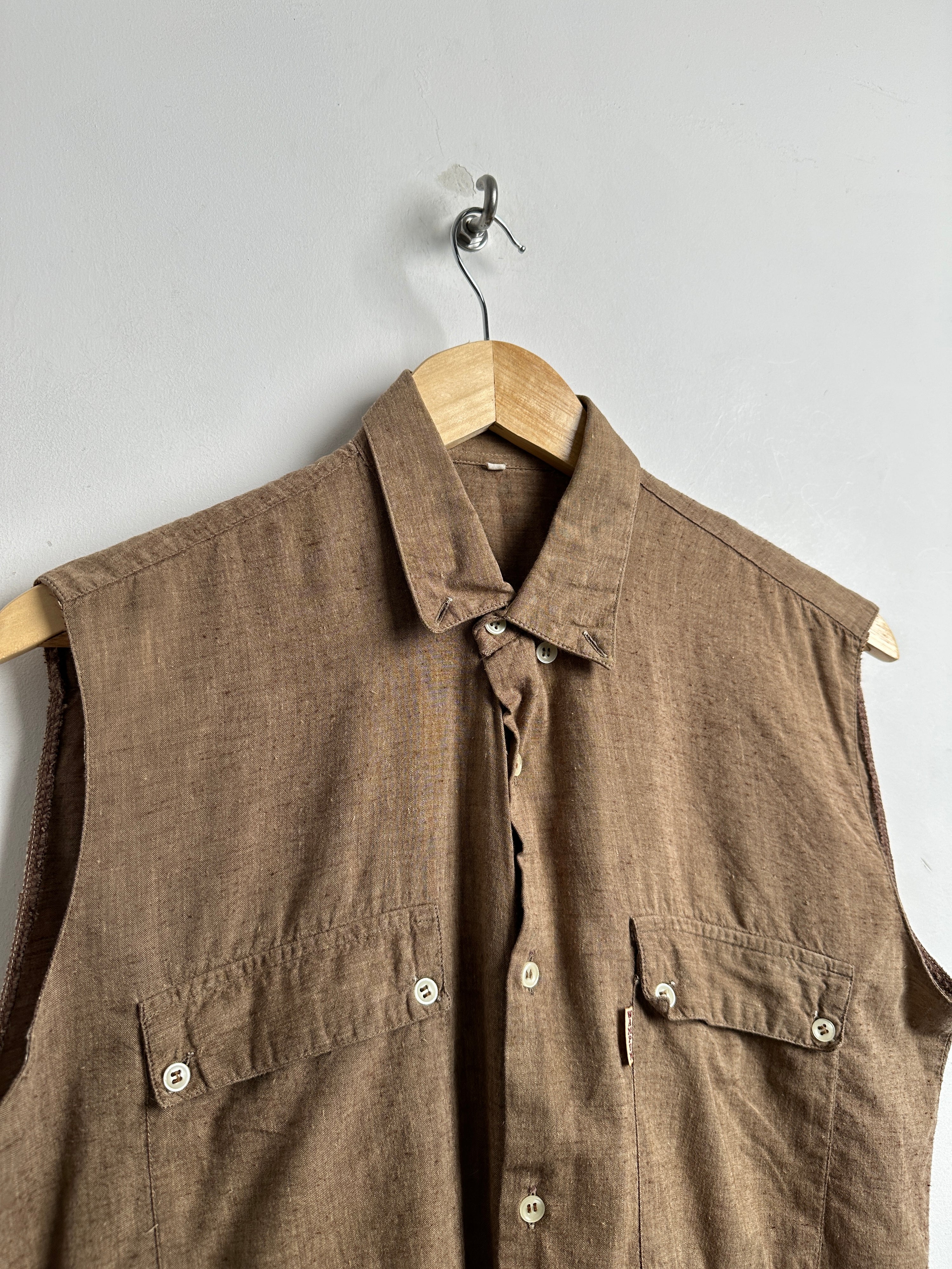 WAMPUM button-up linen vest
