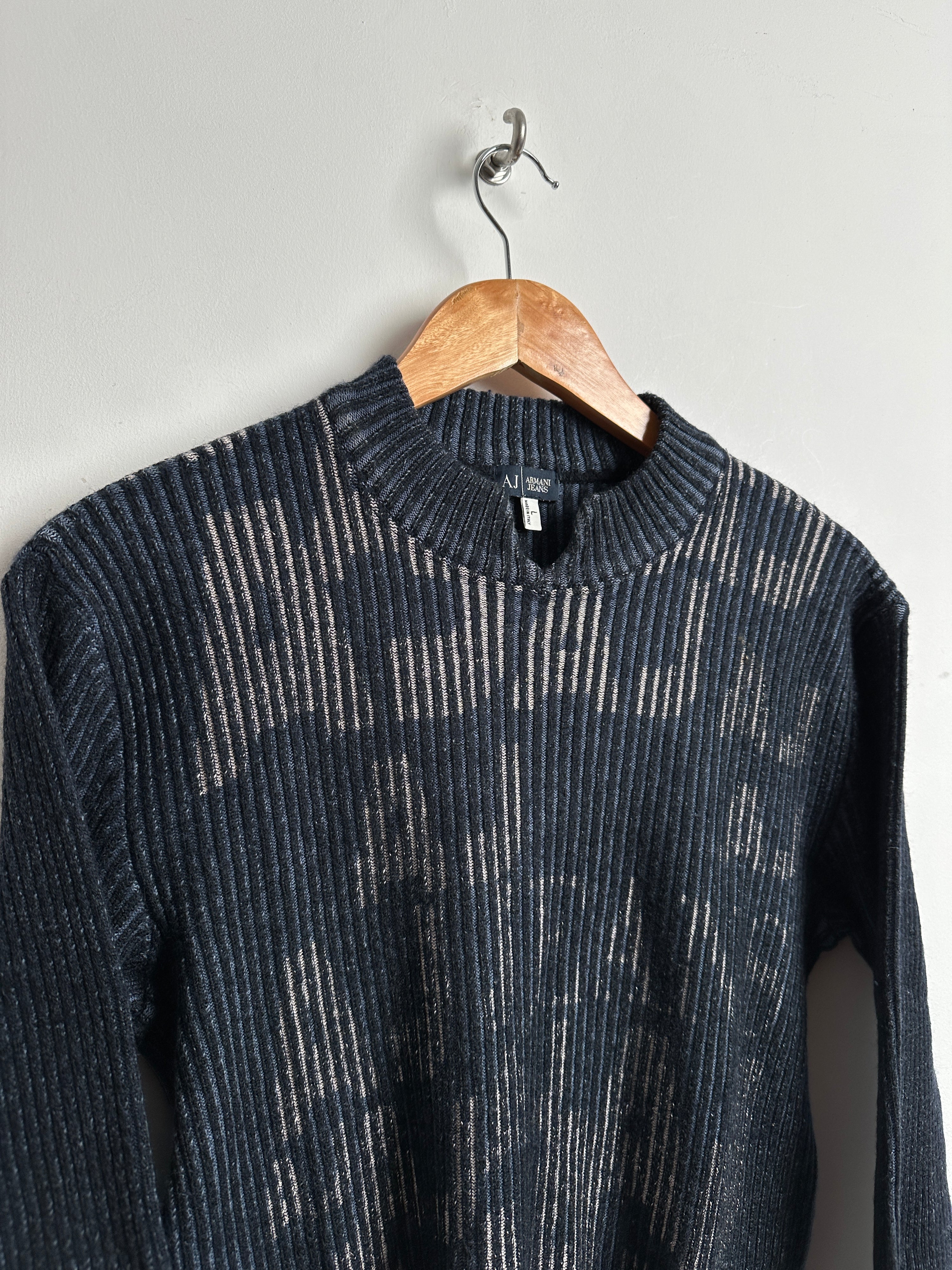 Armani Jeans ribbed knit crew neck in blue