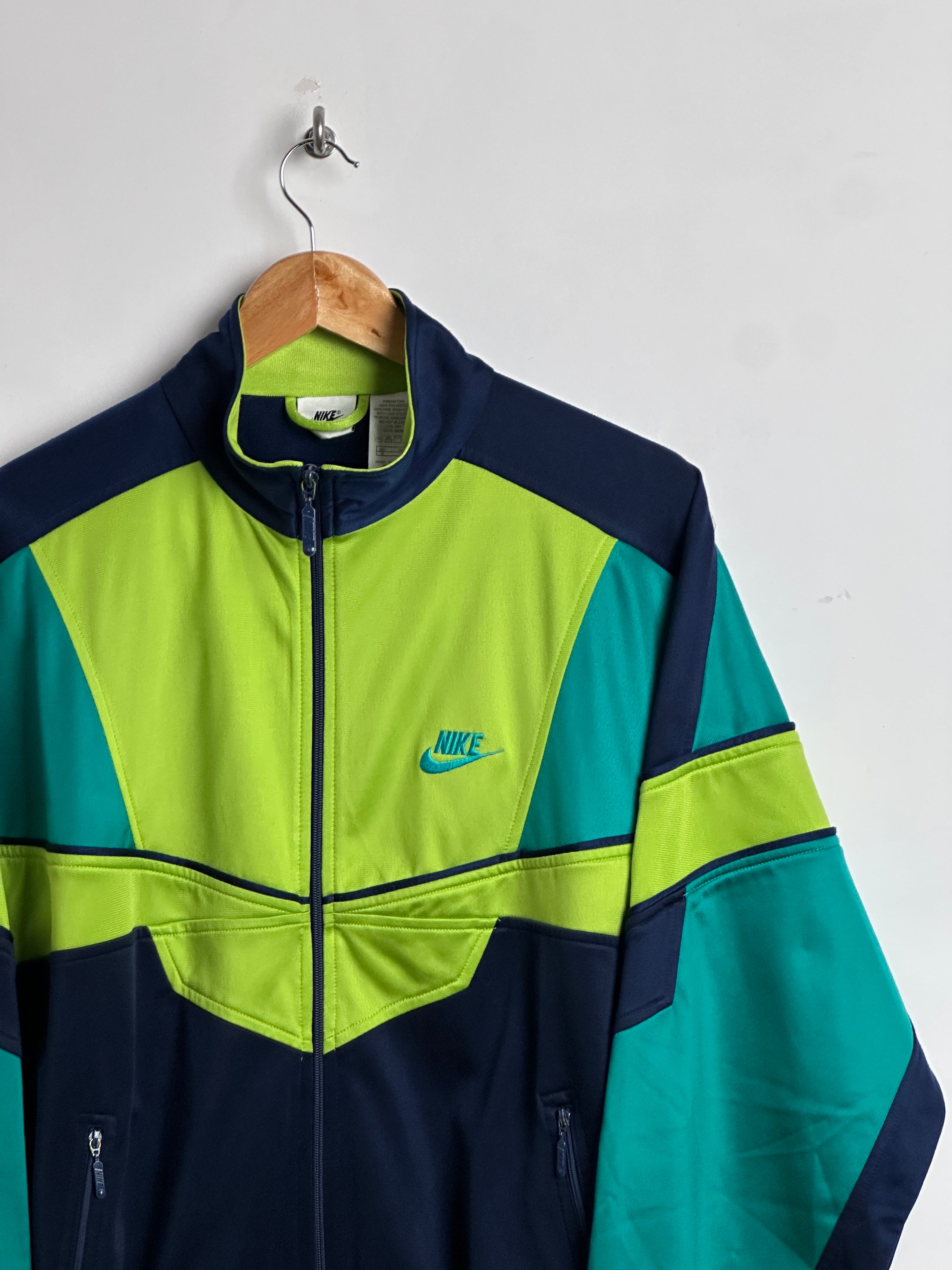 NIKE 90s zip up in highlighter color block