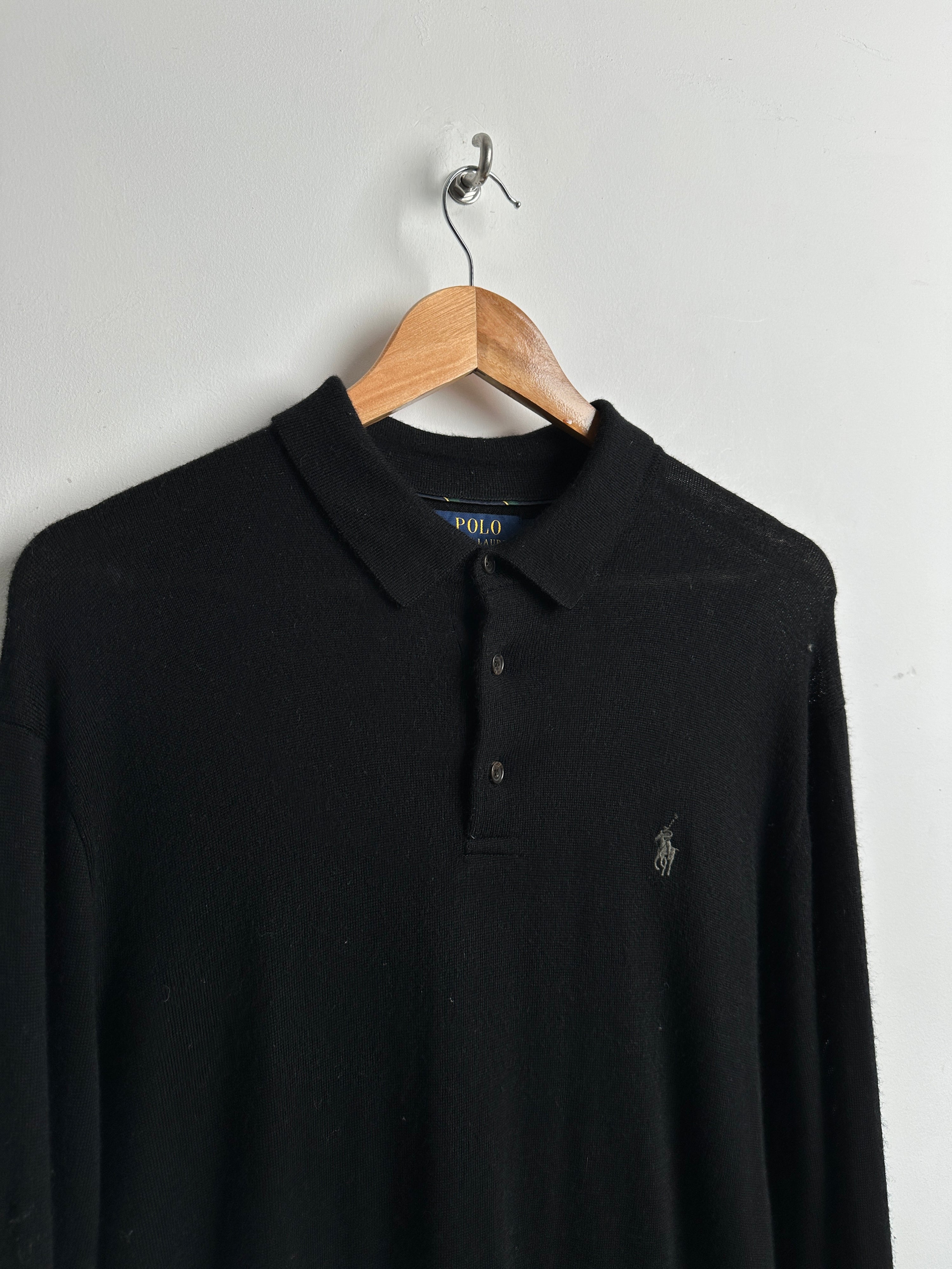 POLO RALPH LAUREN collared black long sleeve