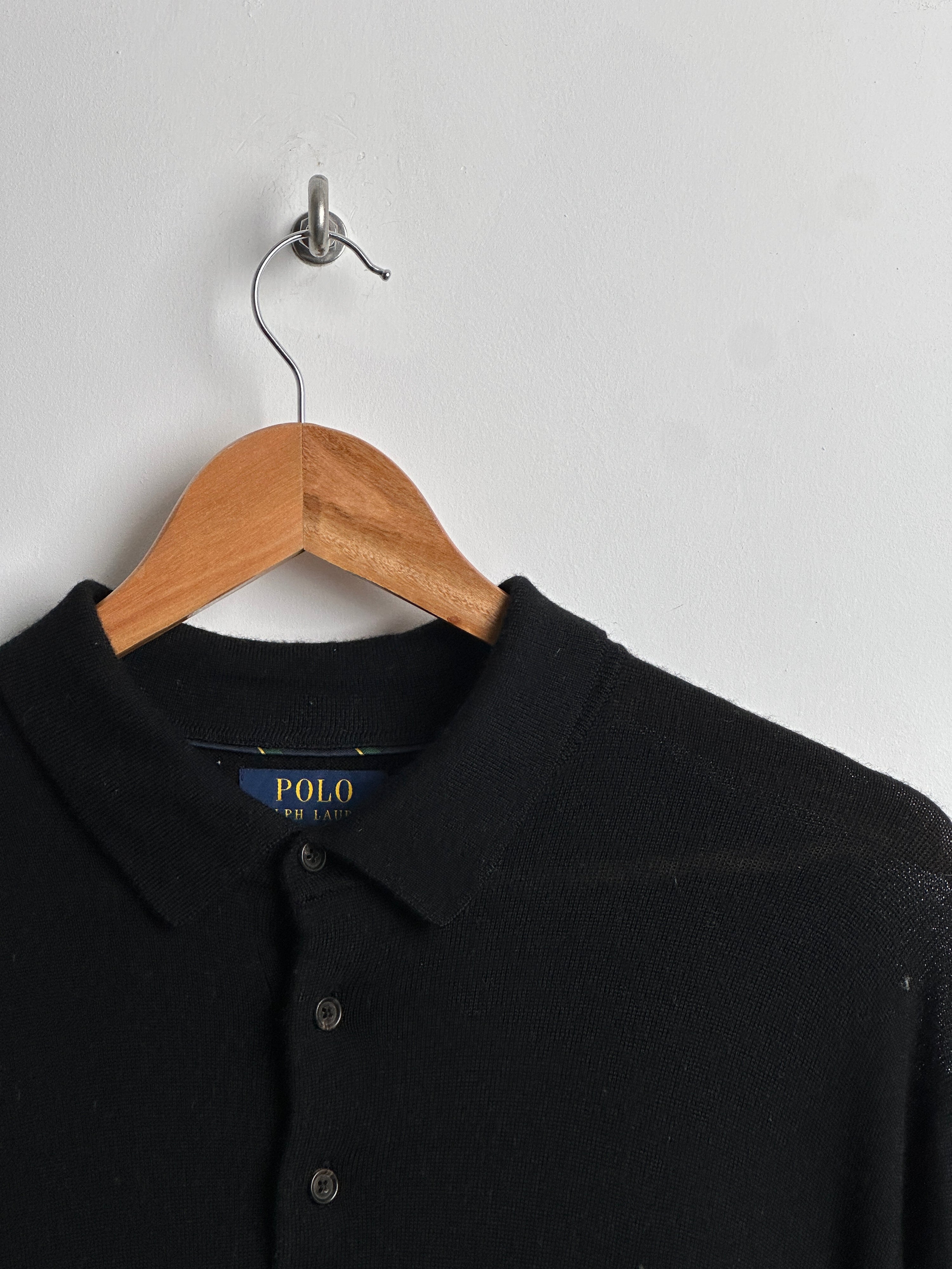 POLO RALPH LAUREN collared black long sleeve