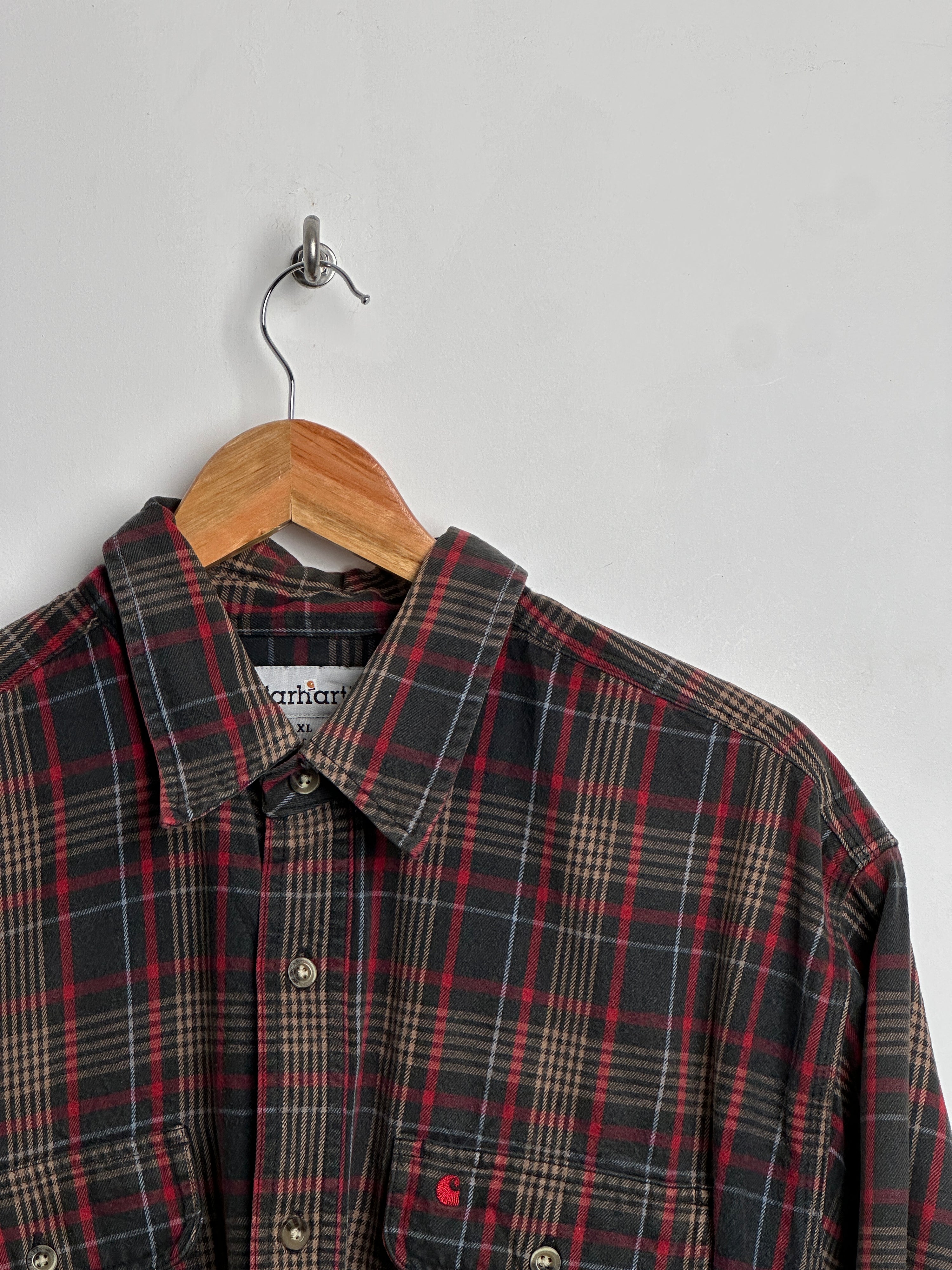 Carhartt red striped heavy flannel