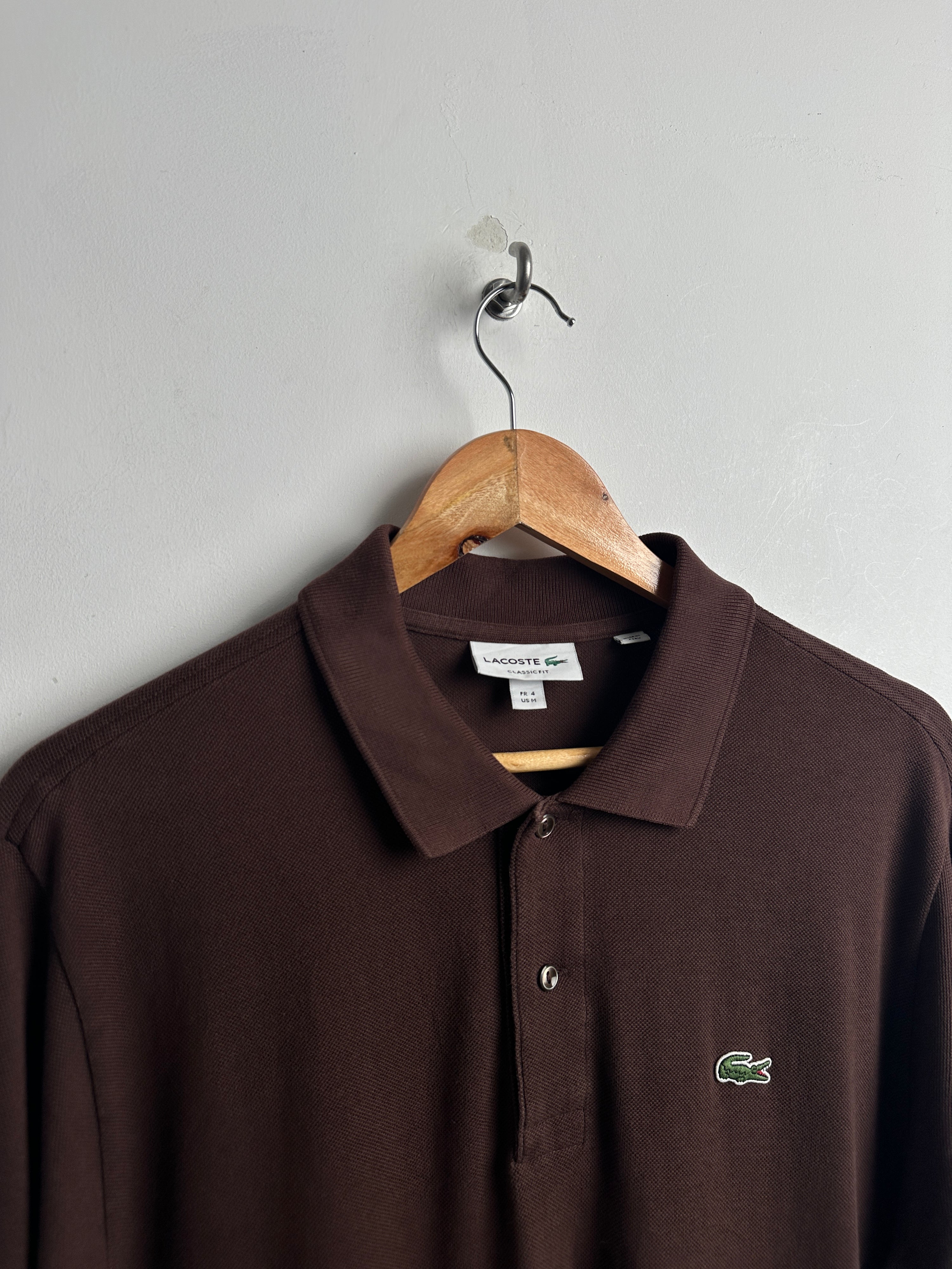 LACOSTE short-sleeve polo shirt in brown