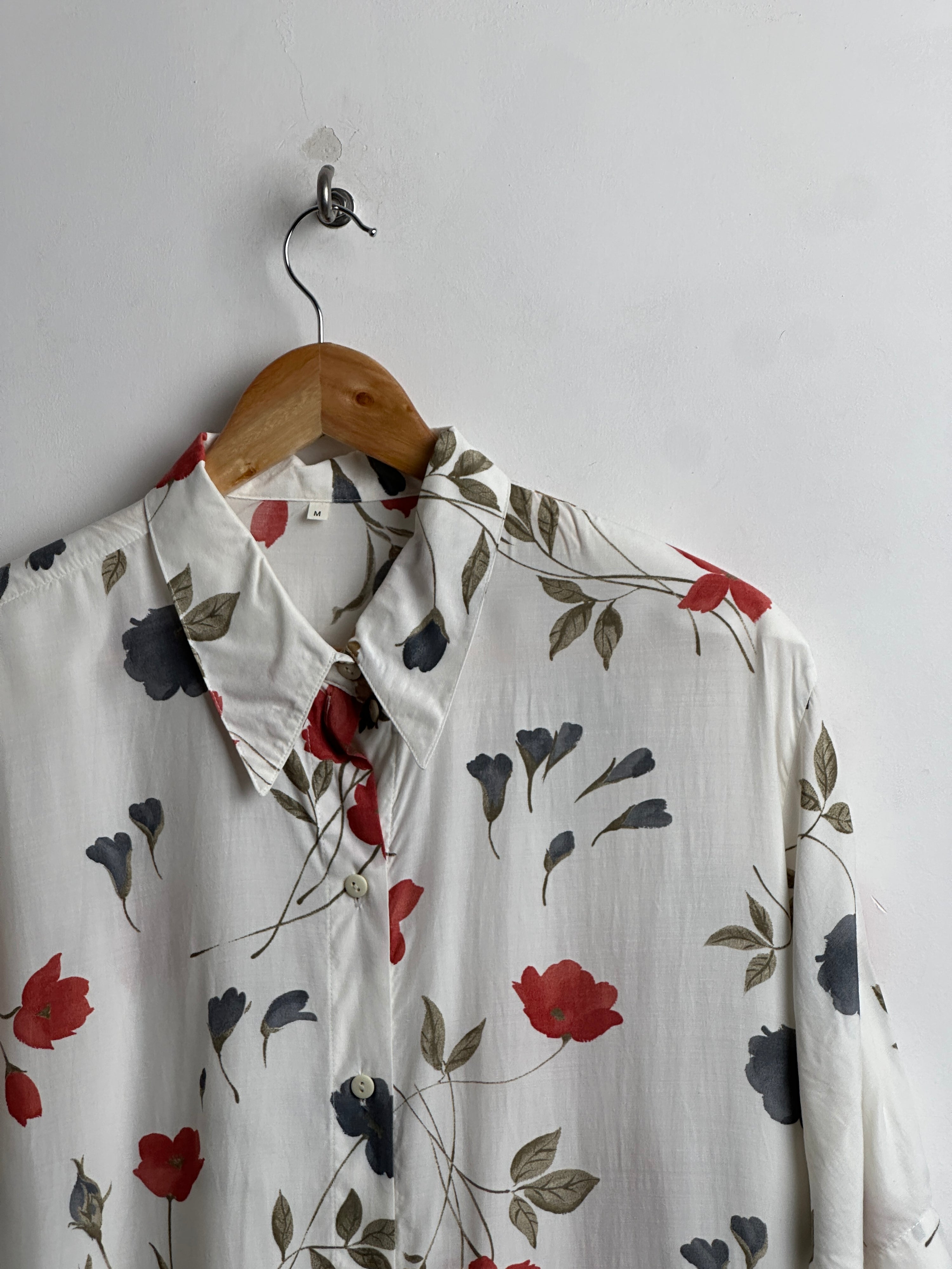 Viscose white short sleeved shirt