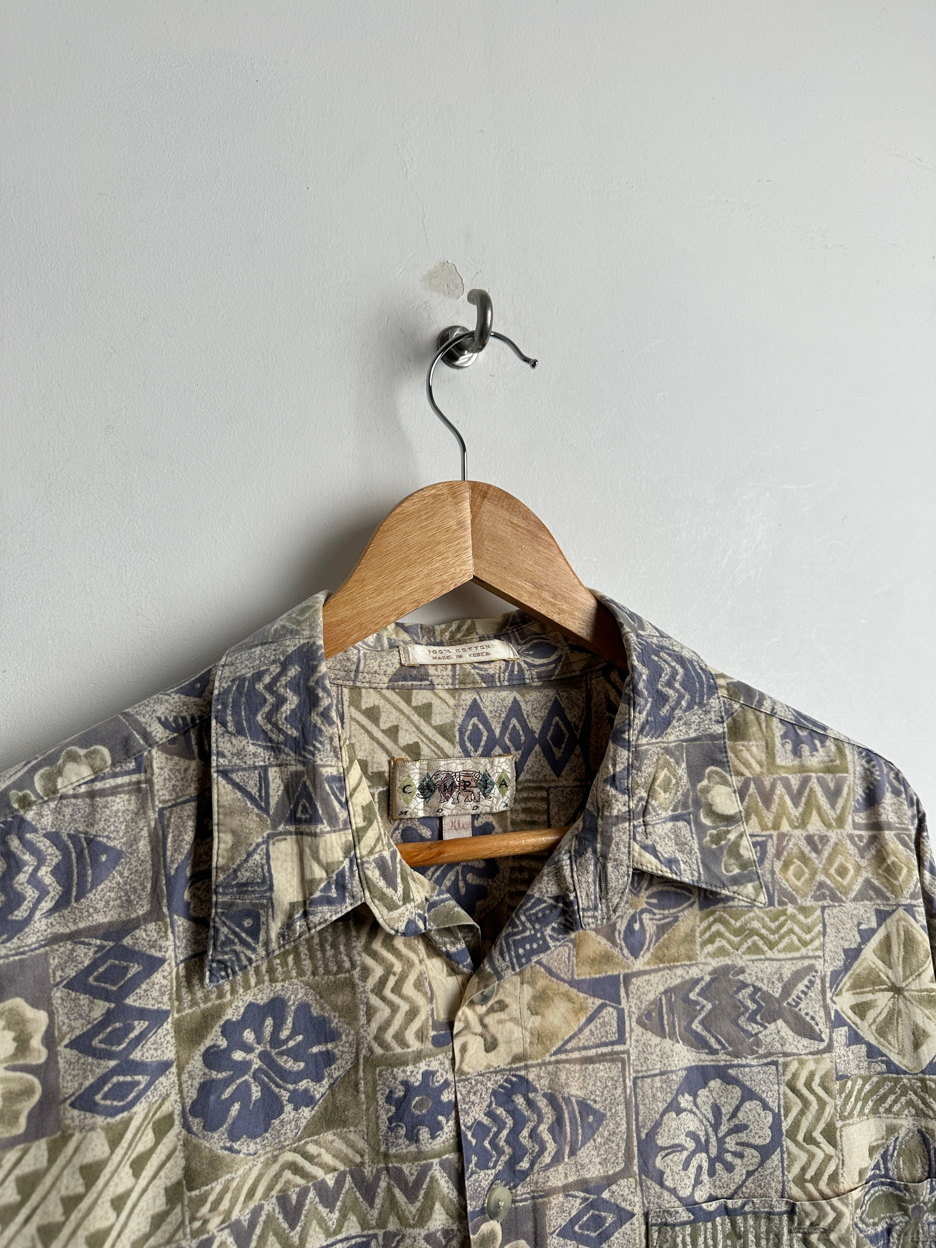 CAMPIA patterned cotton short sleeved shirt