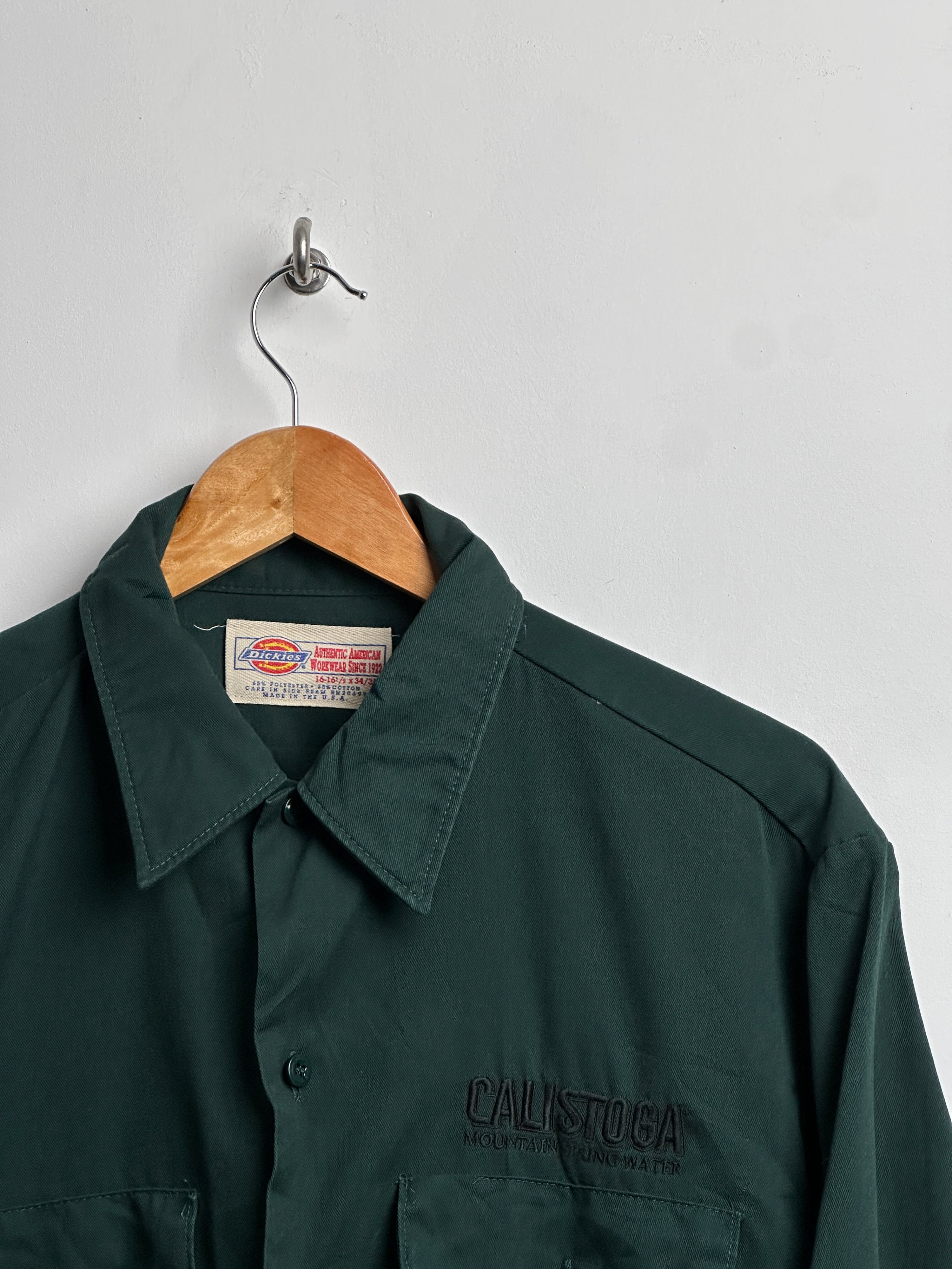 Dickies long sleeve button up in dark green