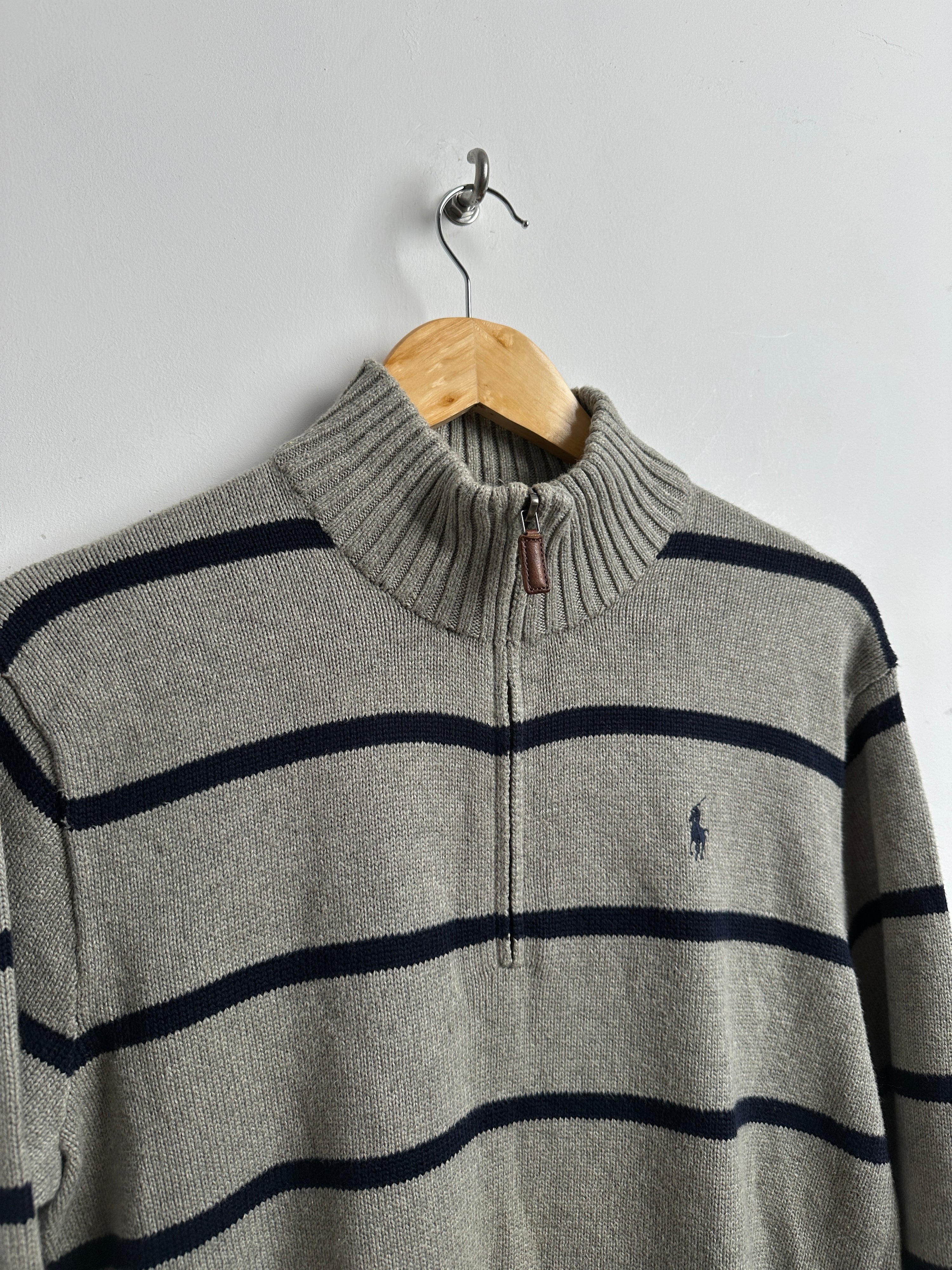 Polo Ralph Lauren quarter zip in grey and navy