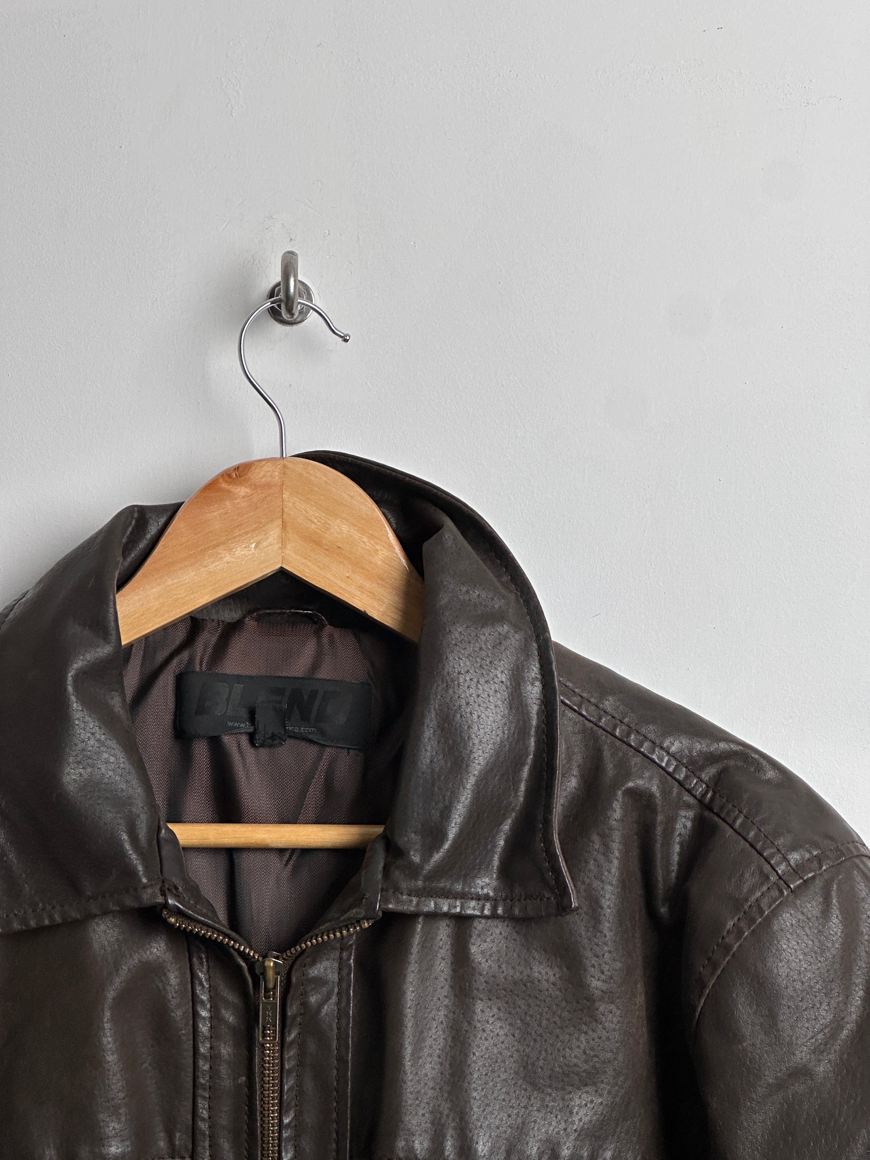 BLEND brown leather jacket