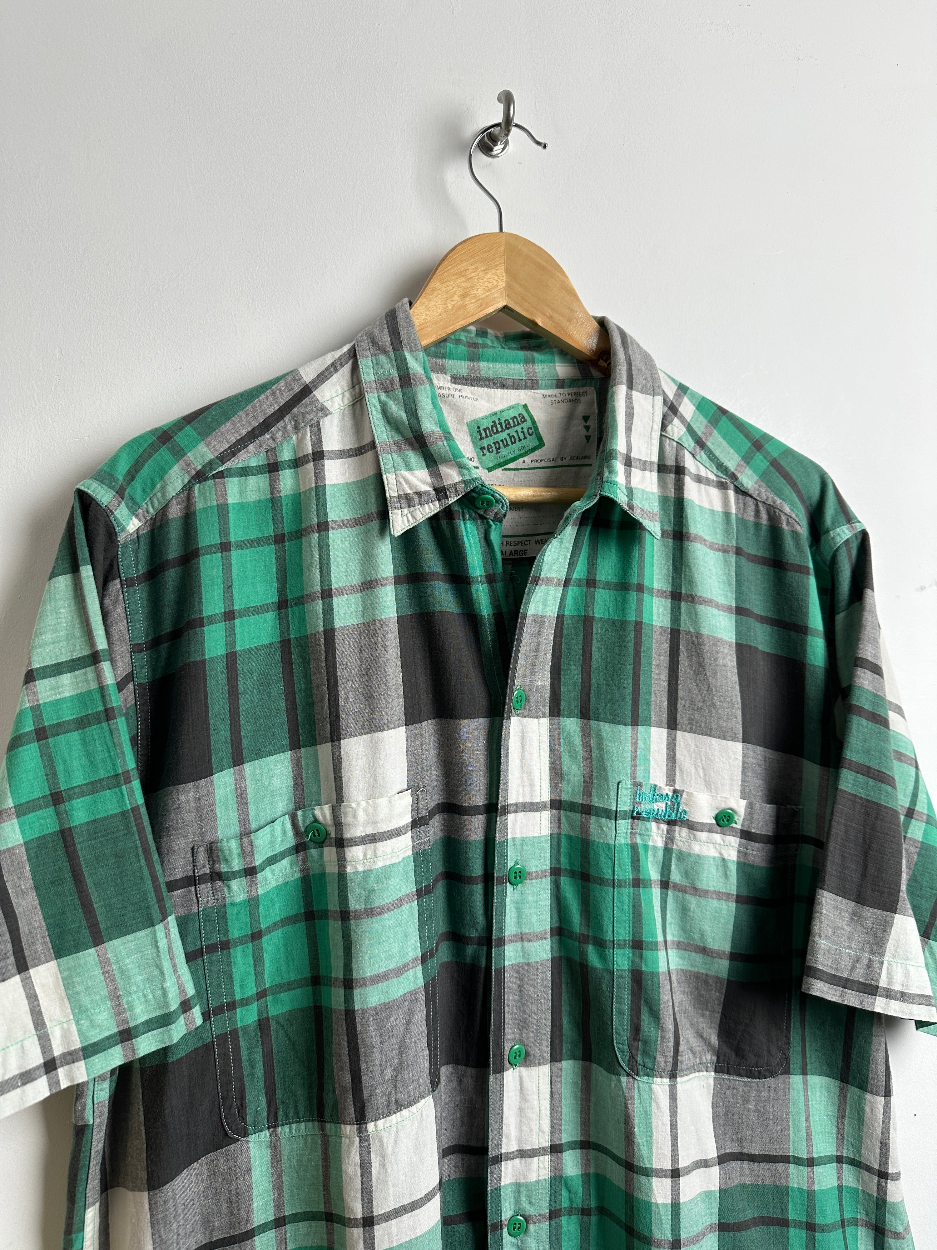 Indiana Republic vintage short-sleeve checked shirt