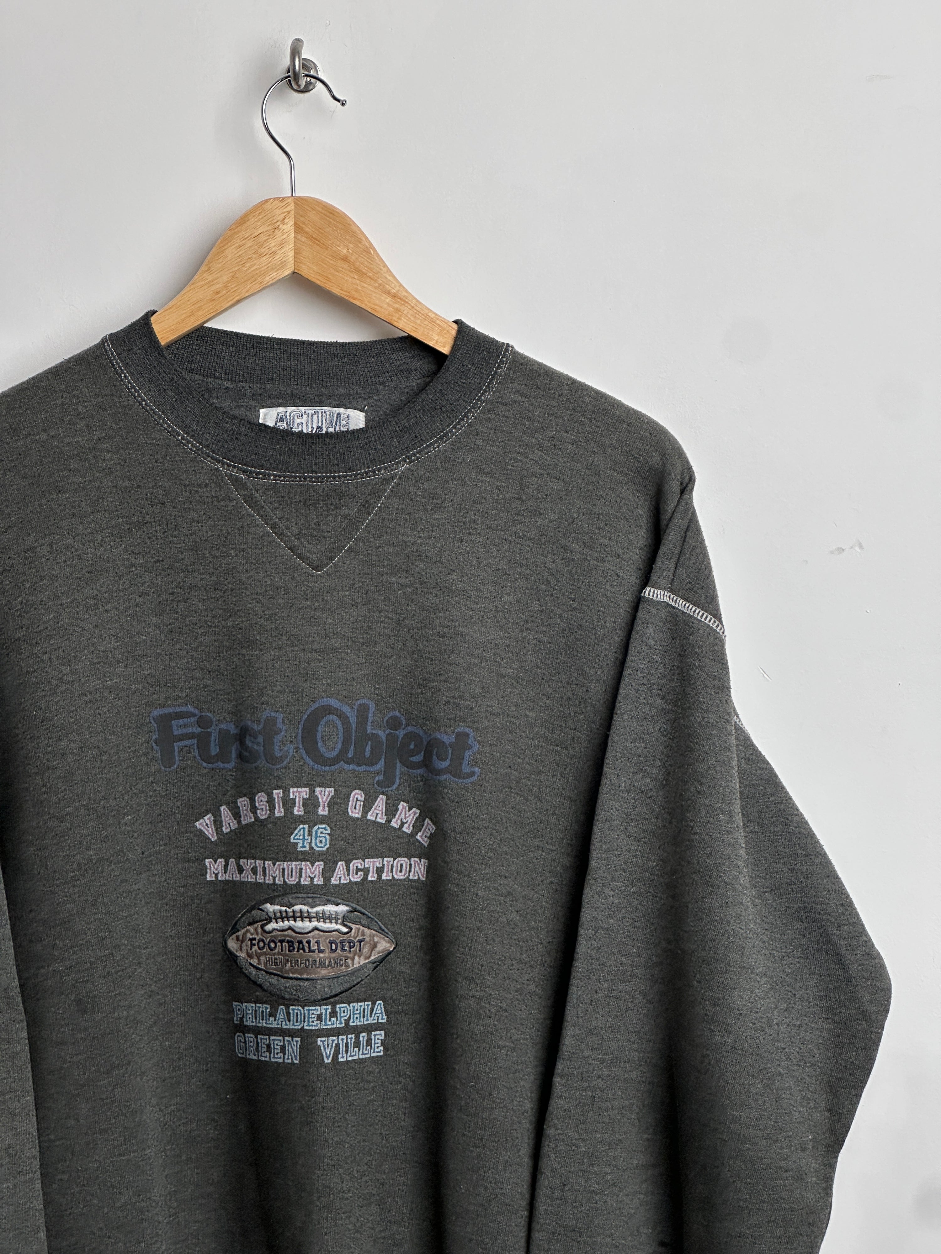 First Object University Game Vintage crew neck in grey