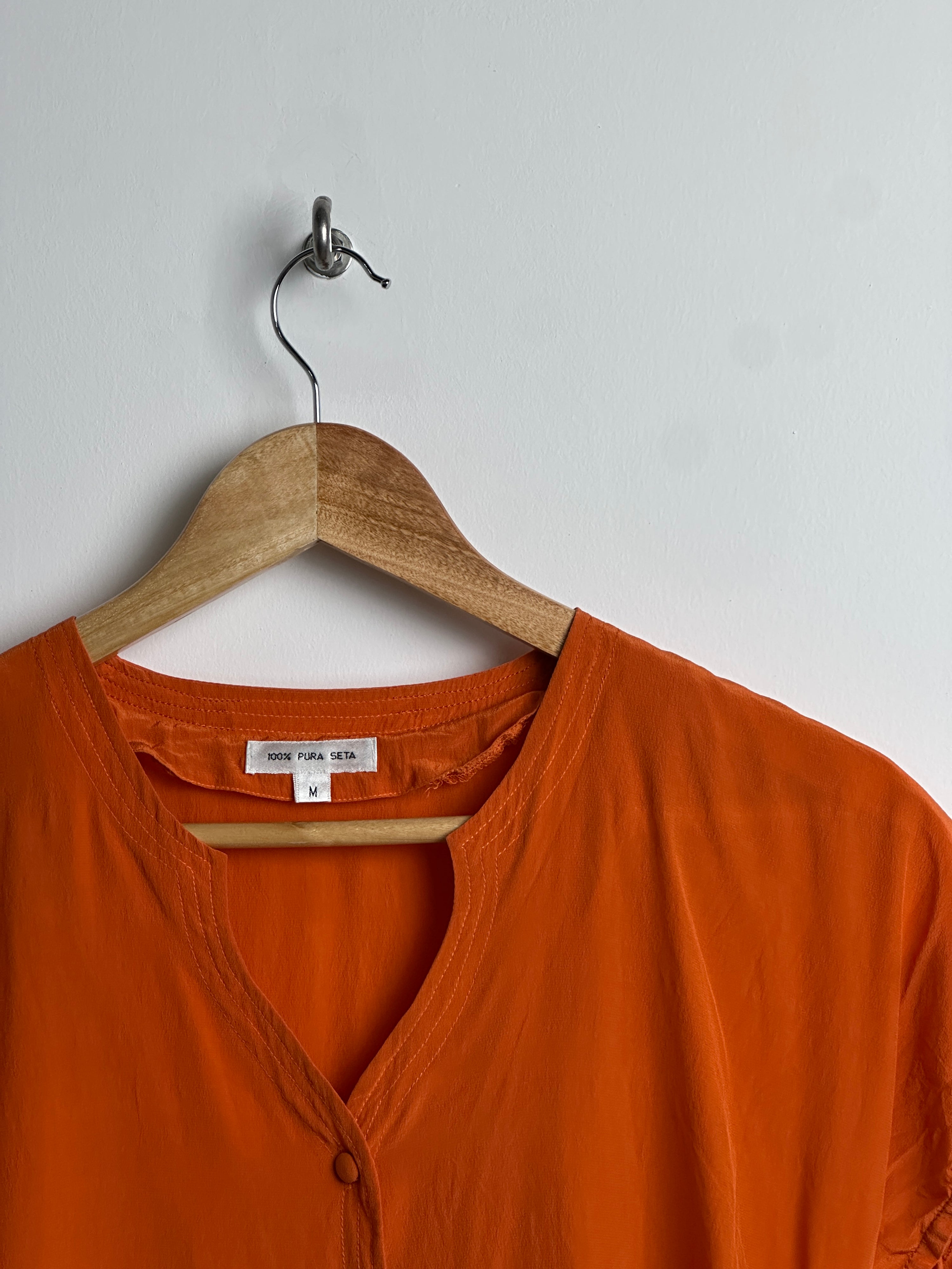 Orange Button up Top