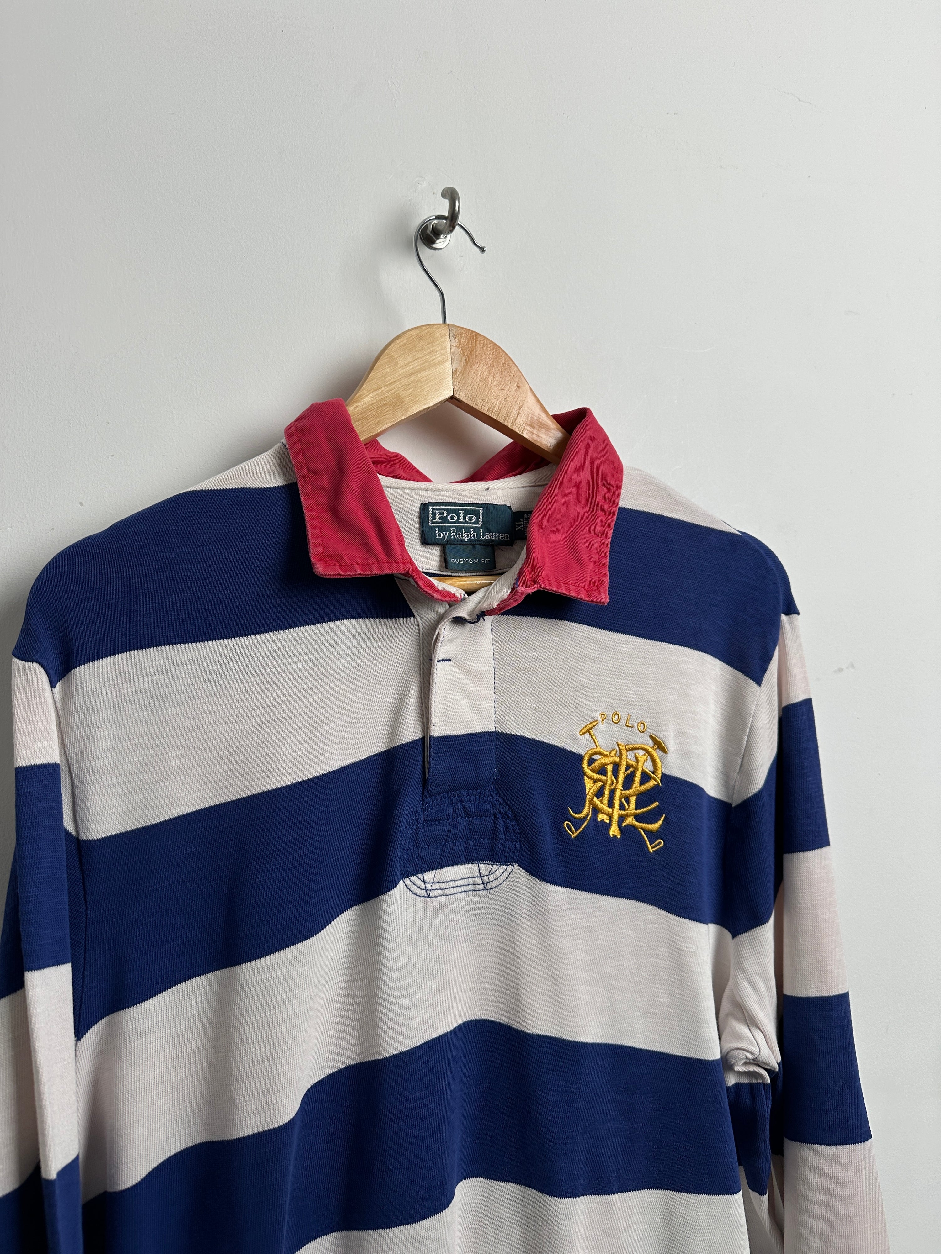 Polo Ralph Lauren blue and white long sleeve