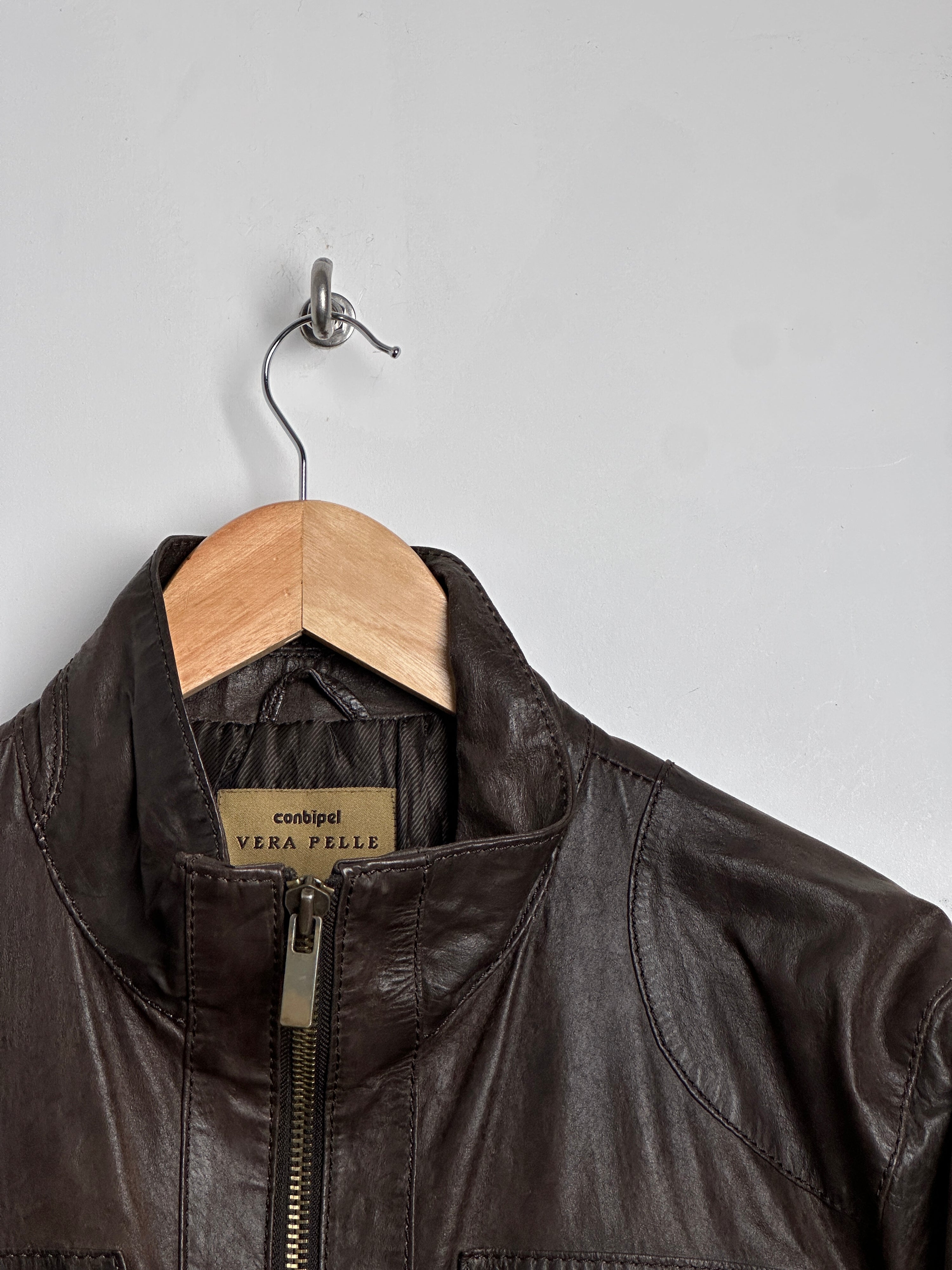 VERA PELLE brown leather jacket