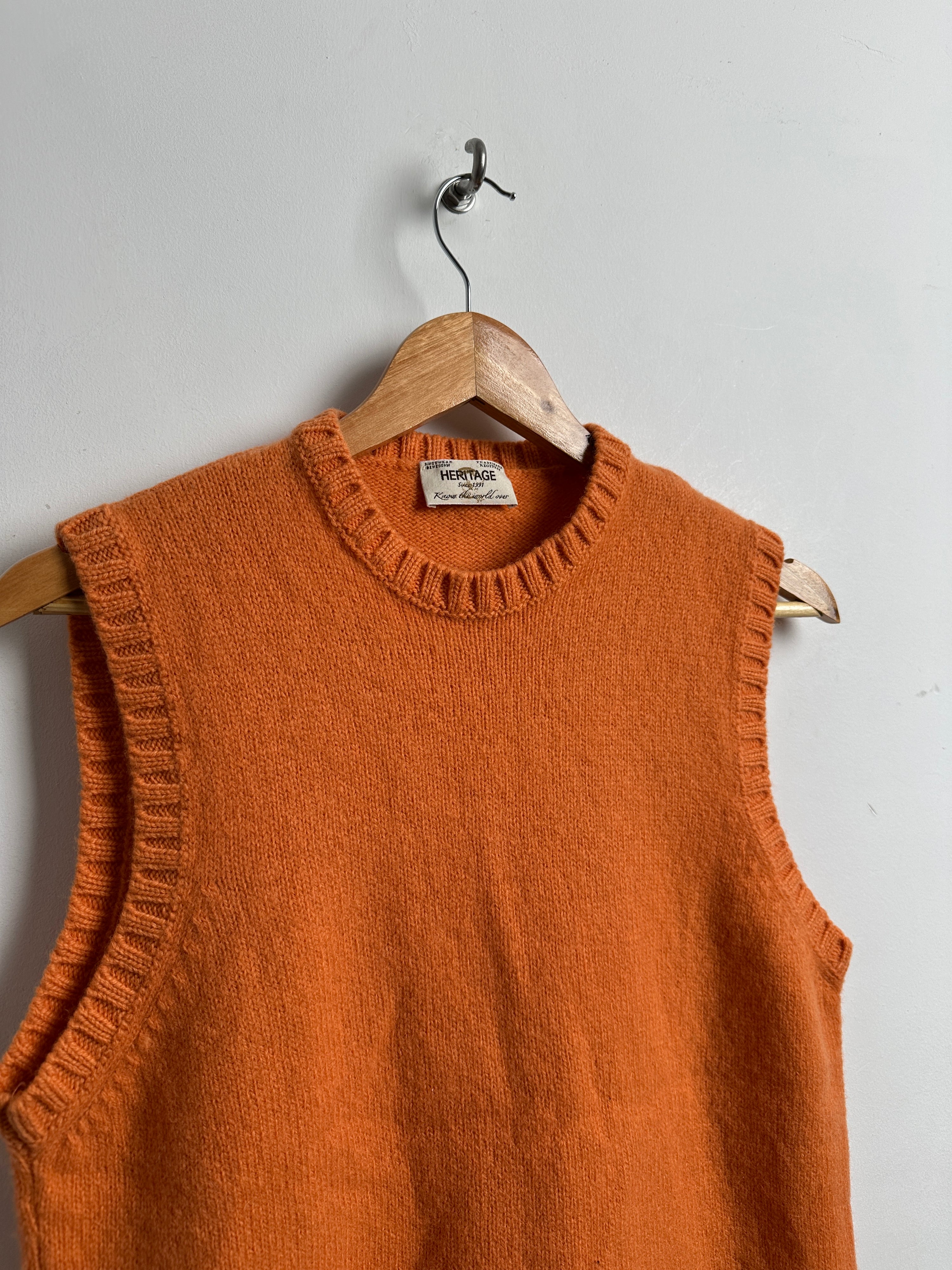 HERITAGE orange knitwear vest