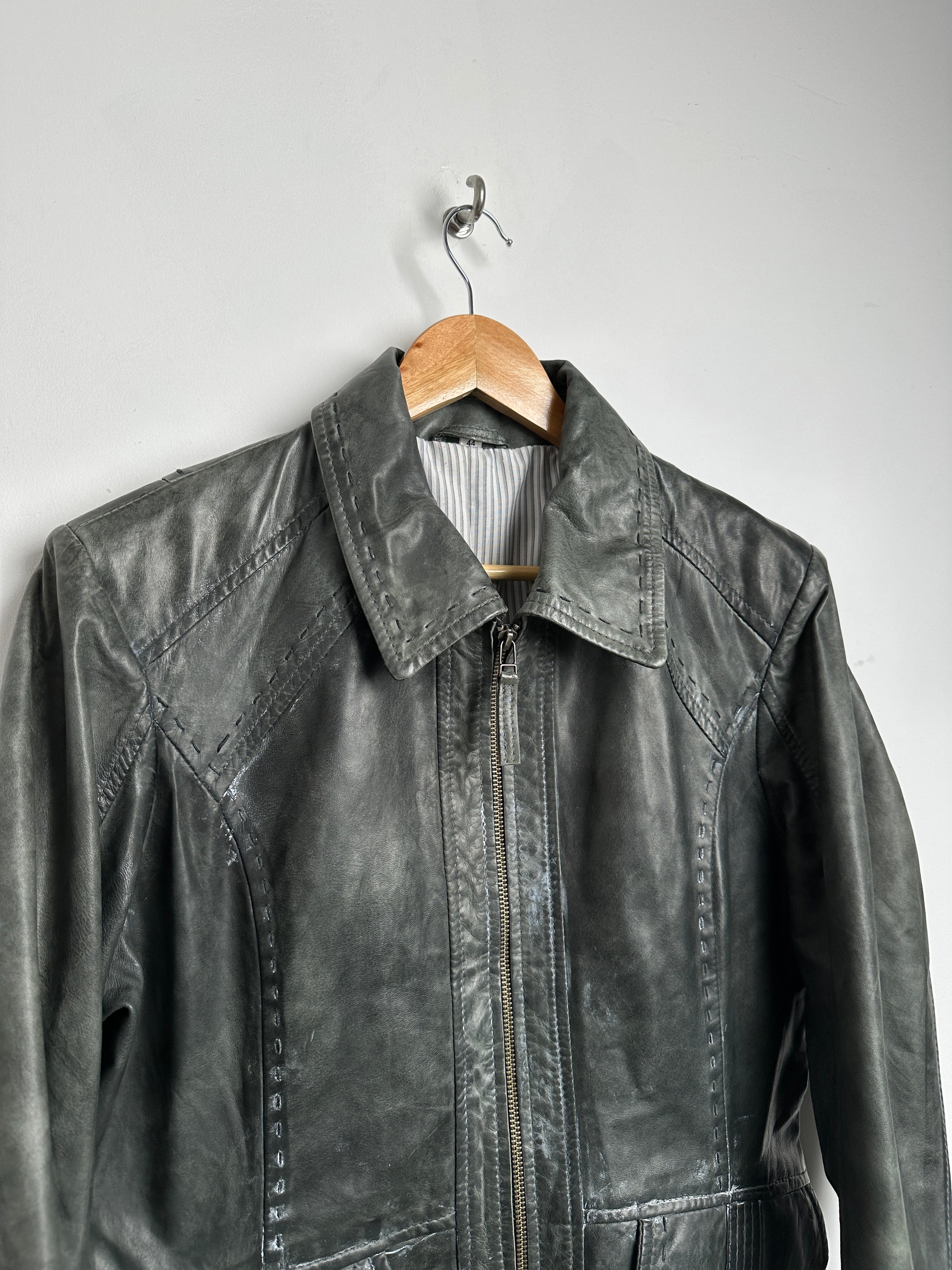 Vintage green leather jacket