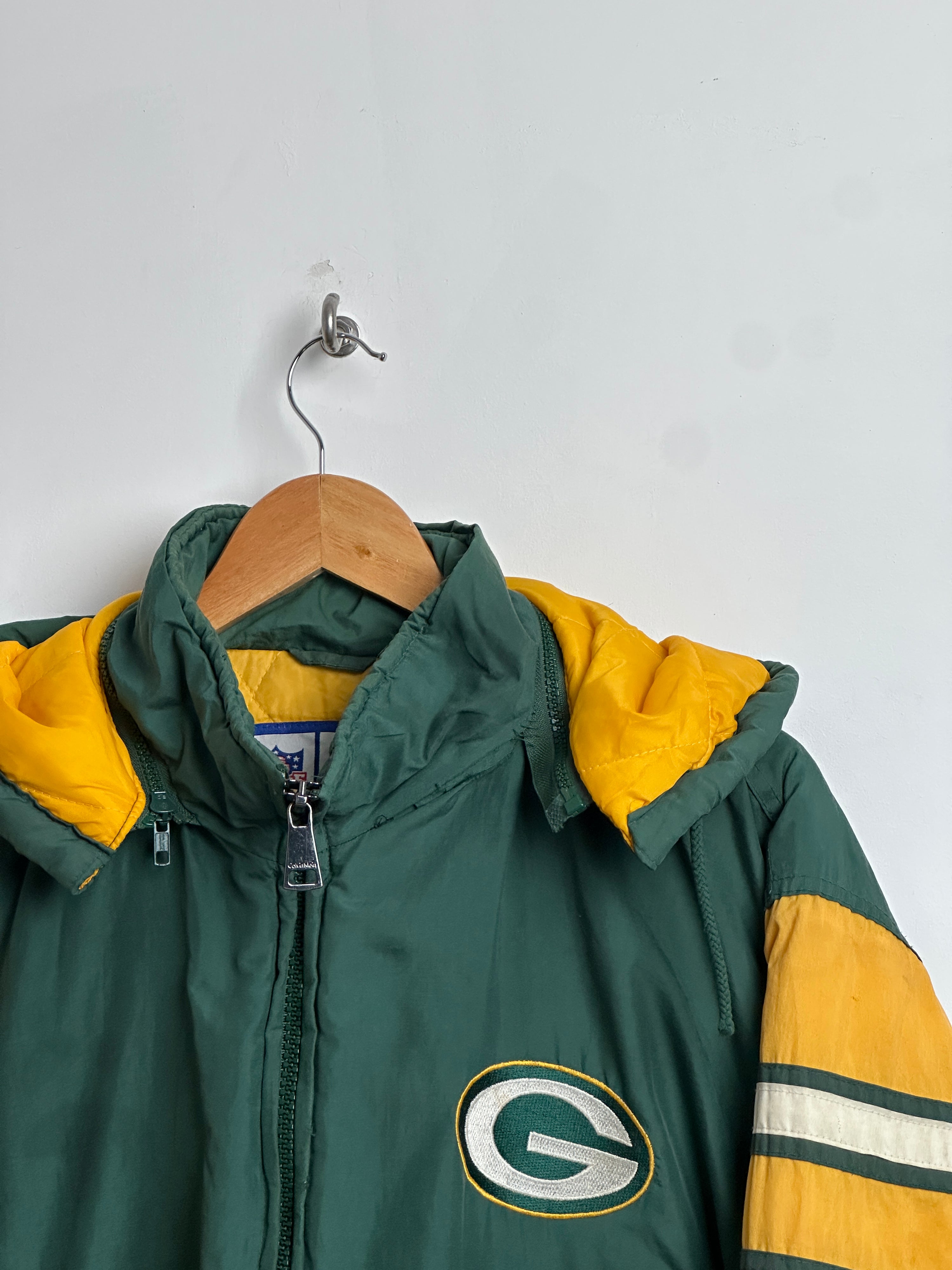 Vintage 1990s Green Bay Packers NFL Logo7 Puffer Jacket