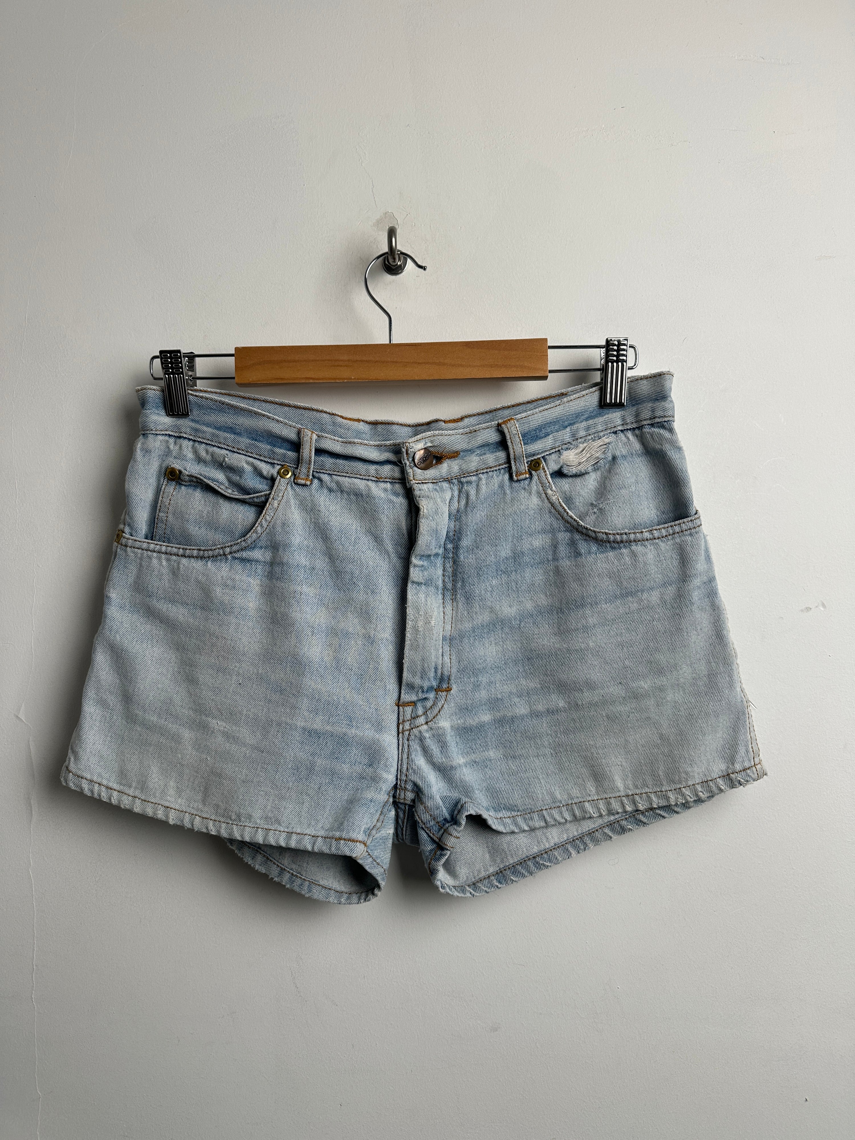Light blue denim shorts womens