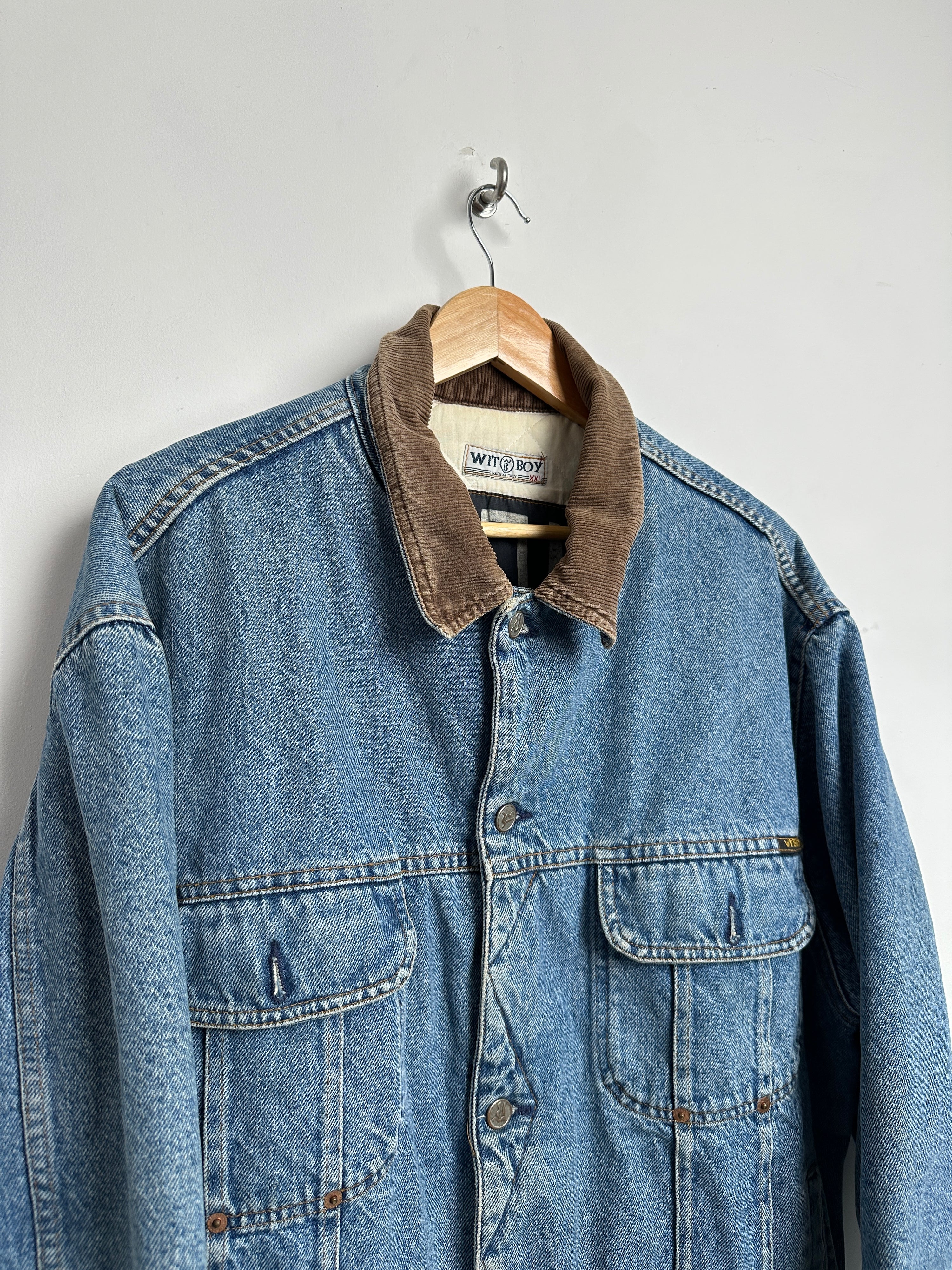 WIT BOY  Brown Collar Denim Jacket