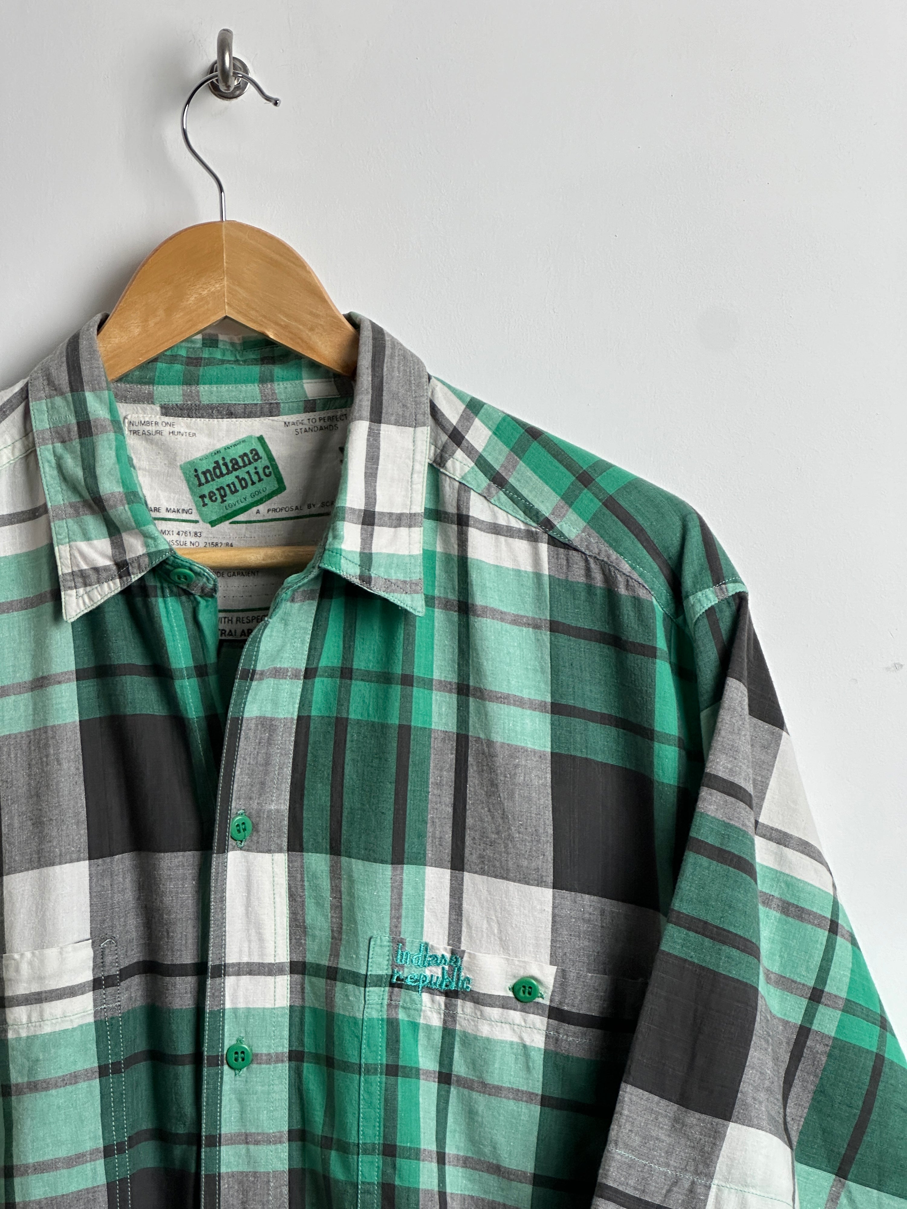 Indiana Republic vintage short-sleeve checked shirt