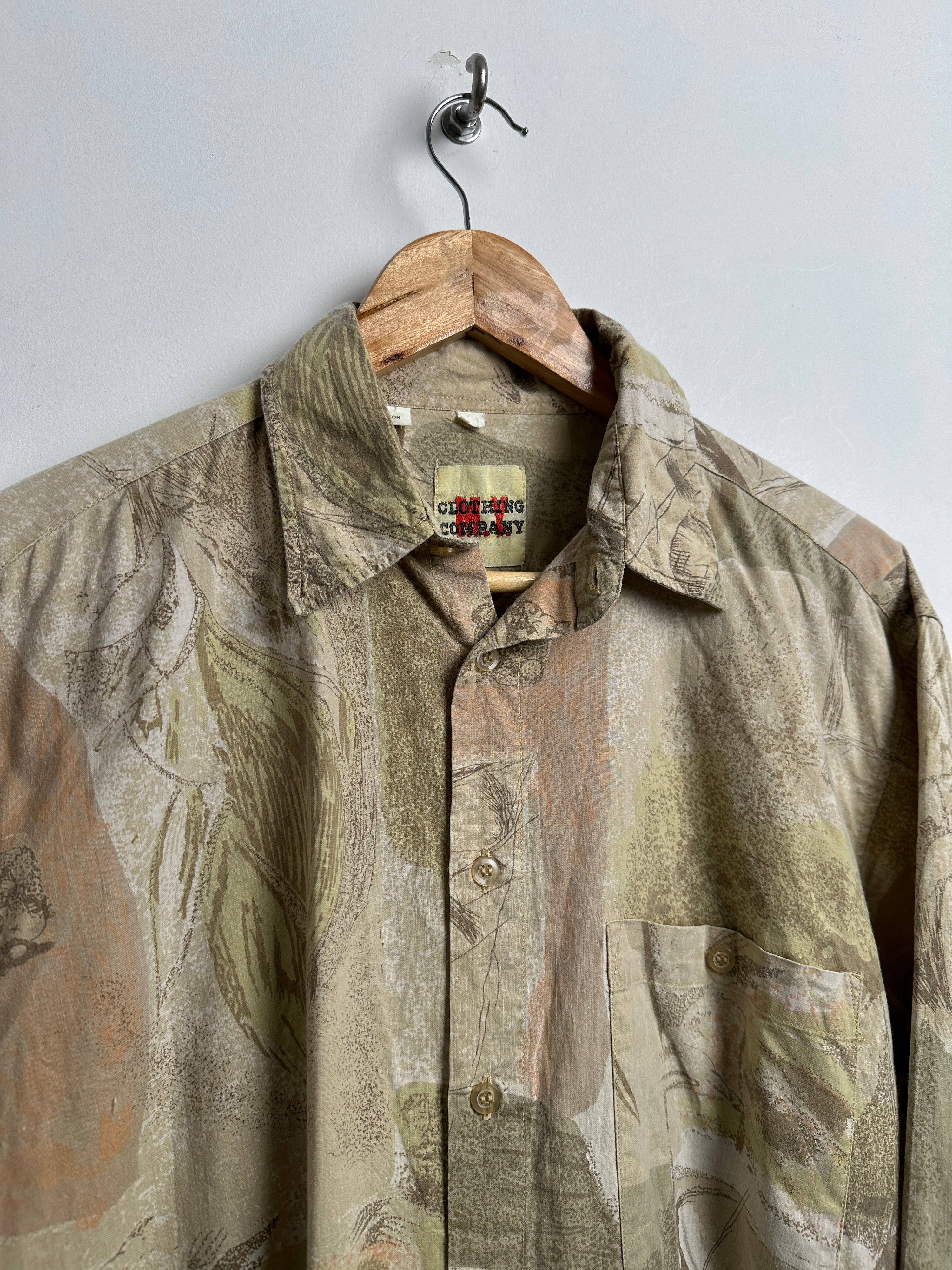 Green Viscose Long Sleeve Shirts