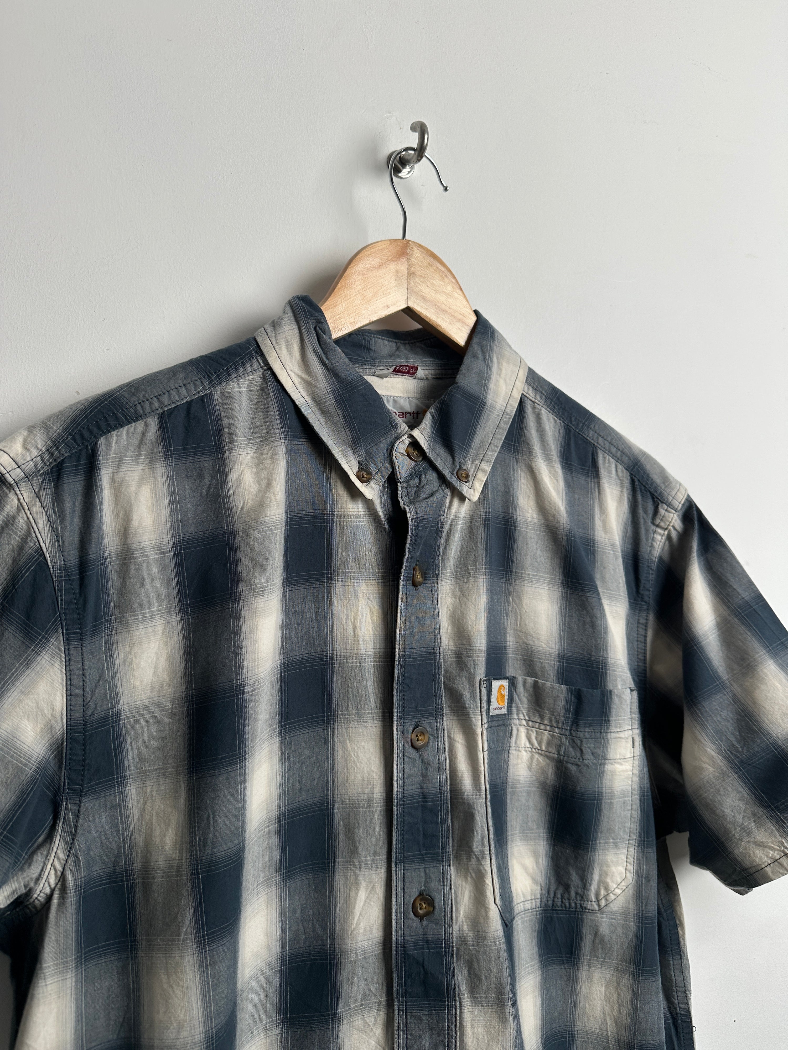 Carhartt button up tee blue plaid