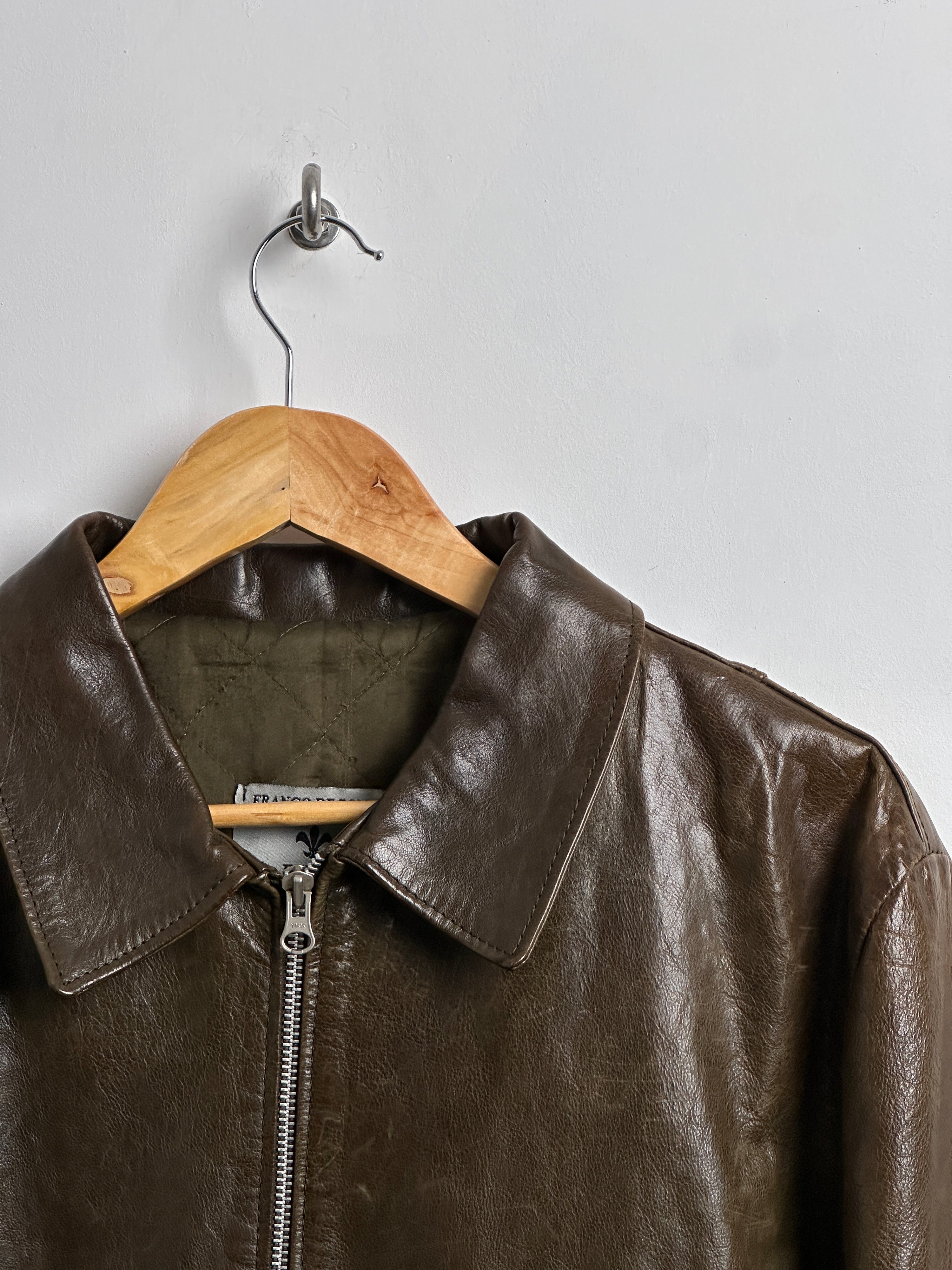 FRANCO DE ROMA brown leather jacket