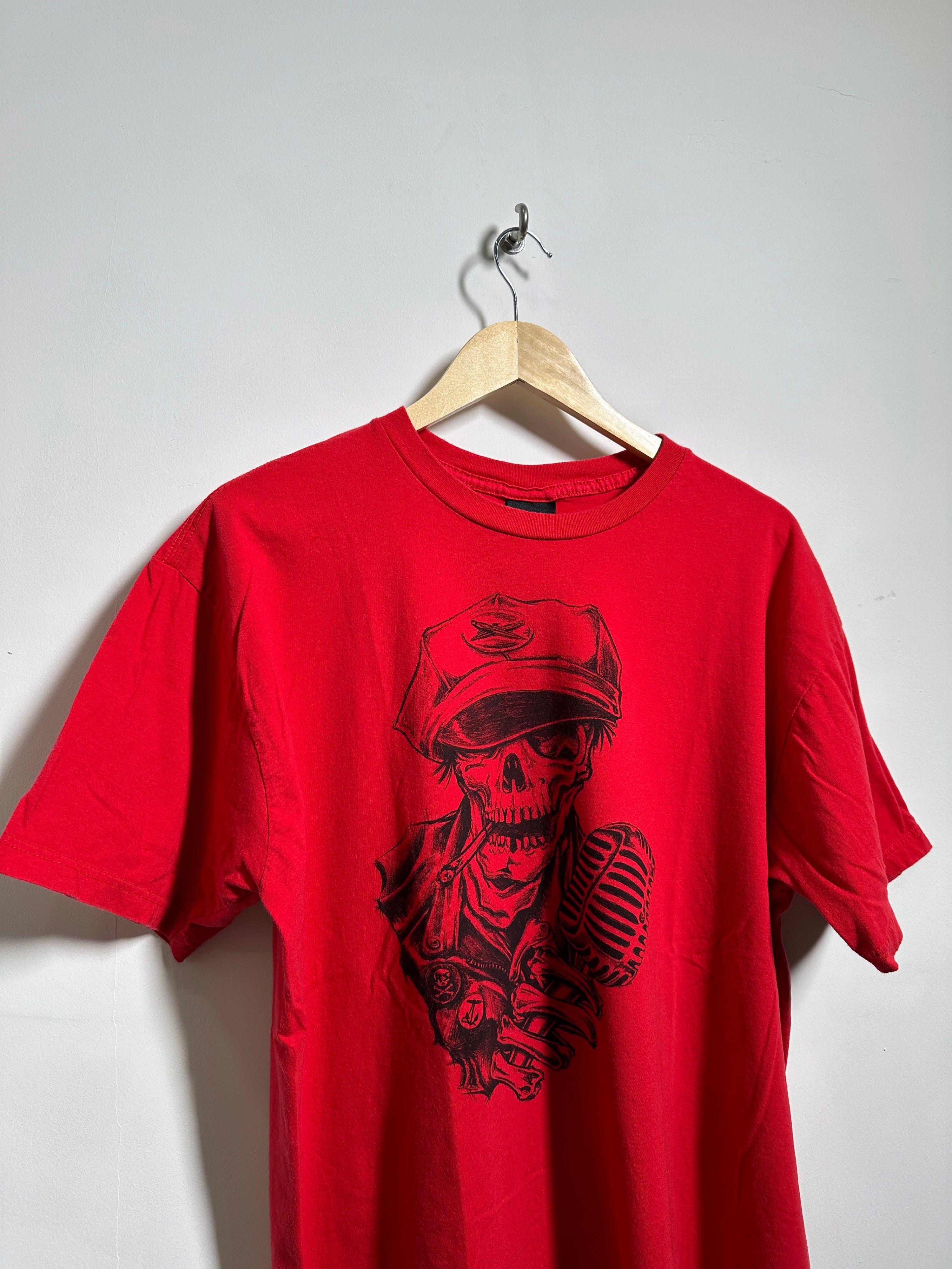 Rock Shady tee in red with skeleton