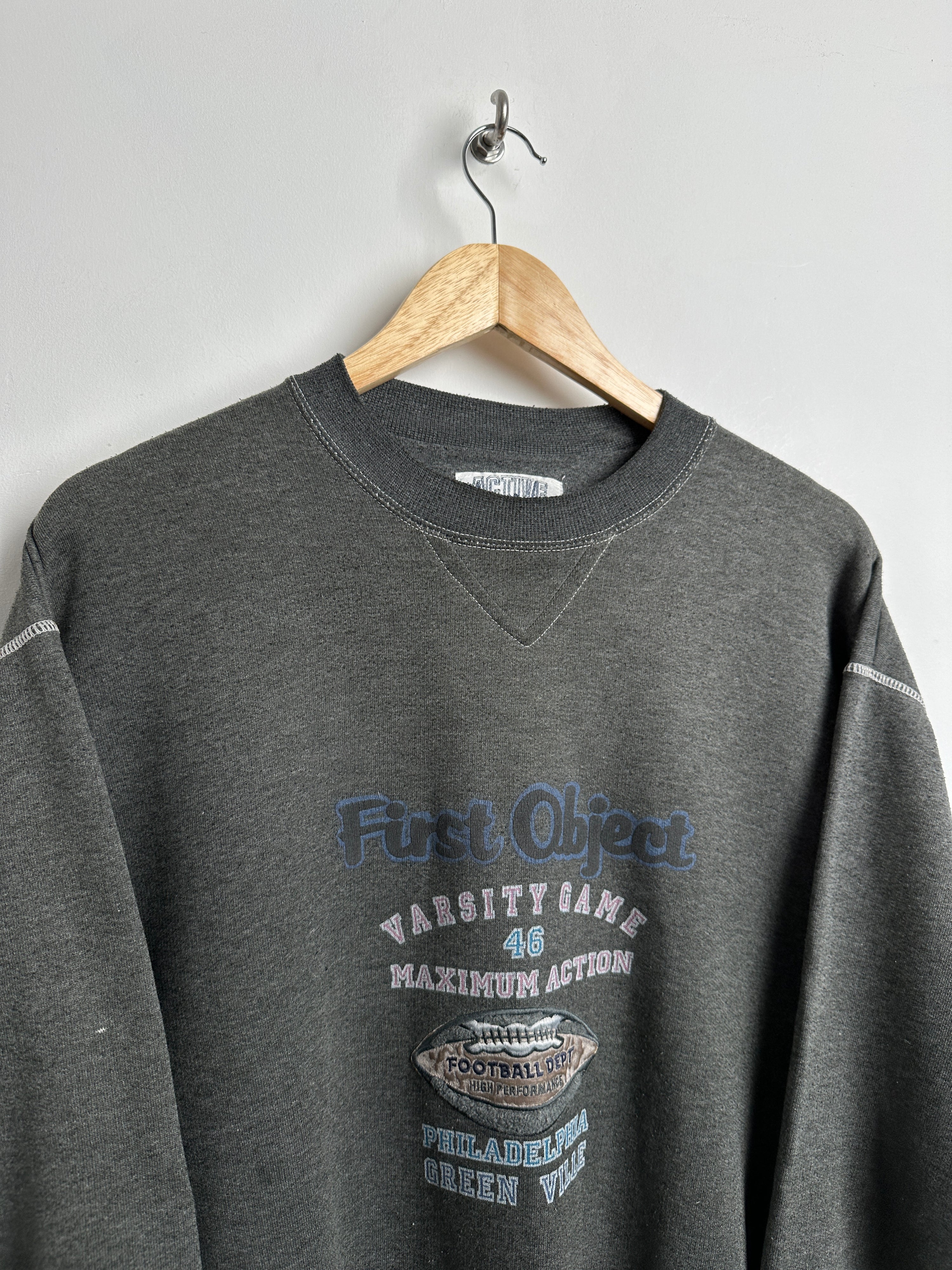 First Object University Game Vintage crew neck in grey