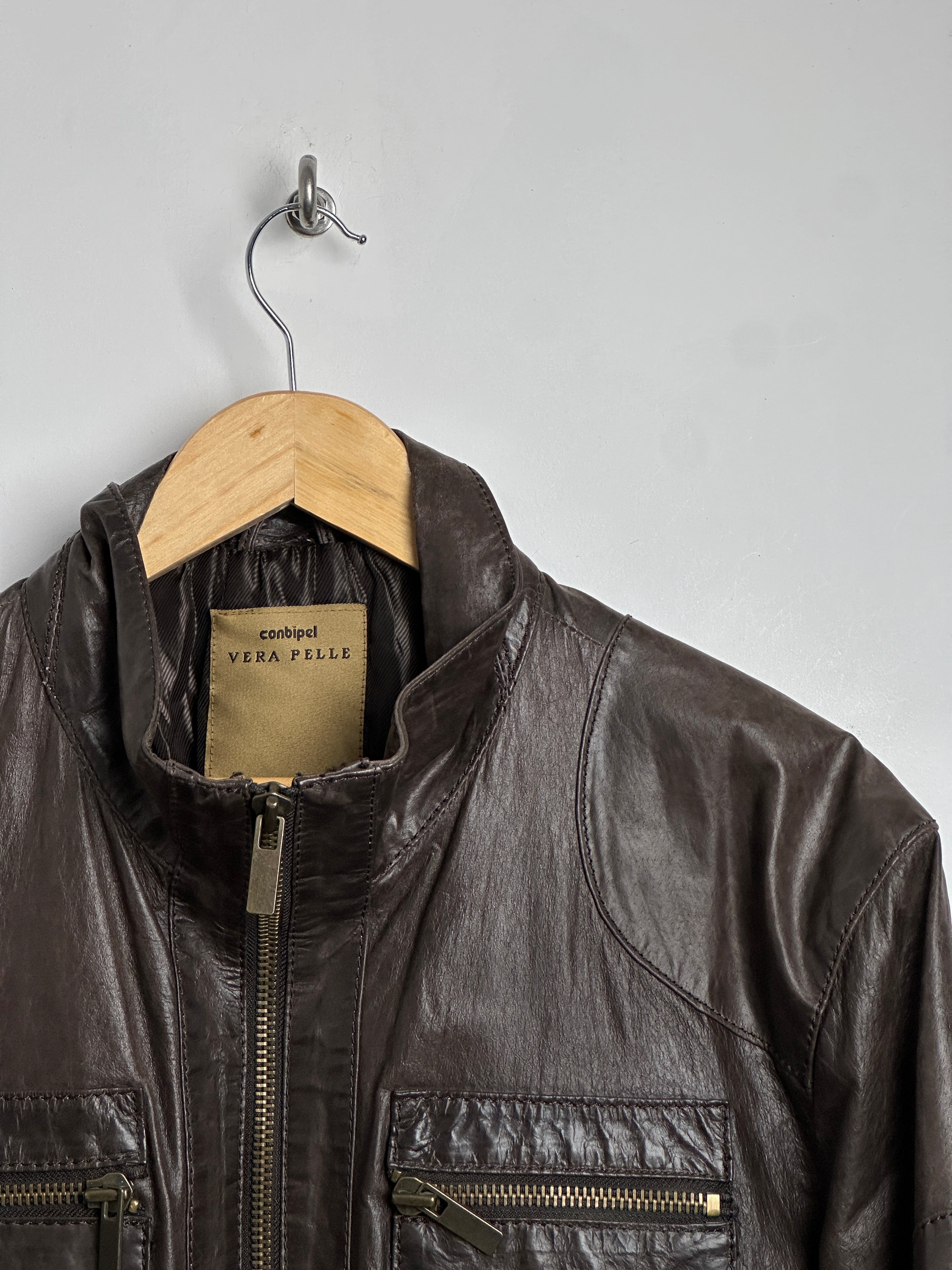 VERA PELLE brown leather jacket