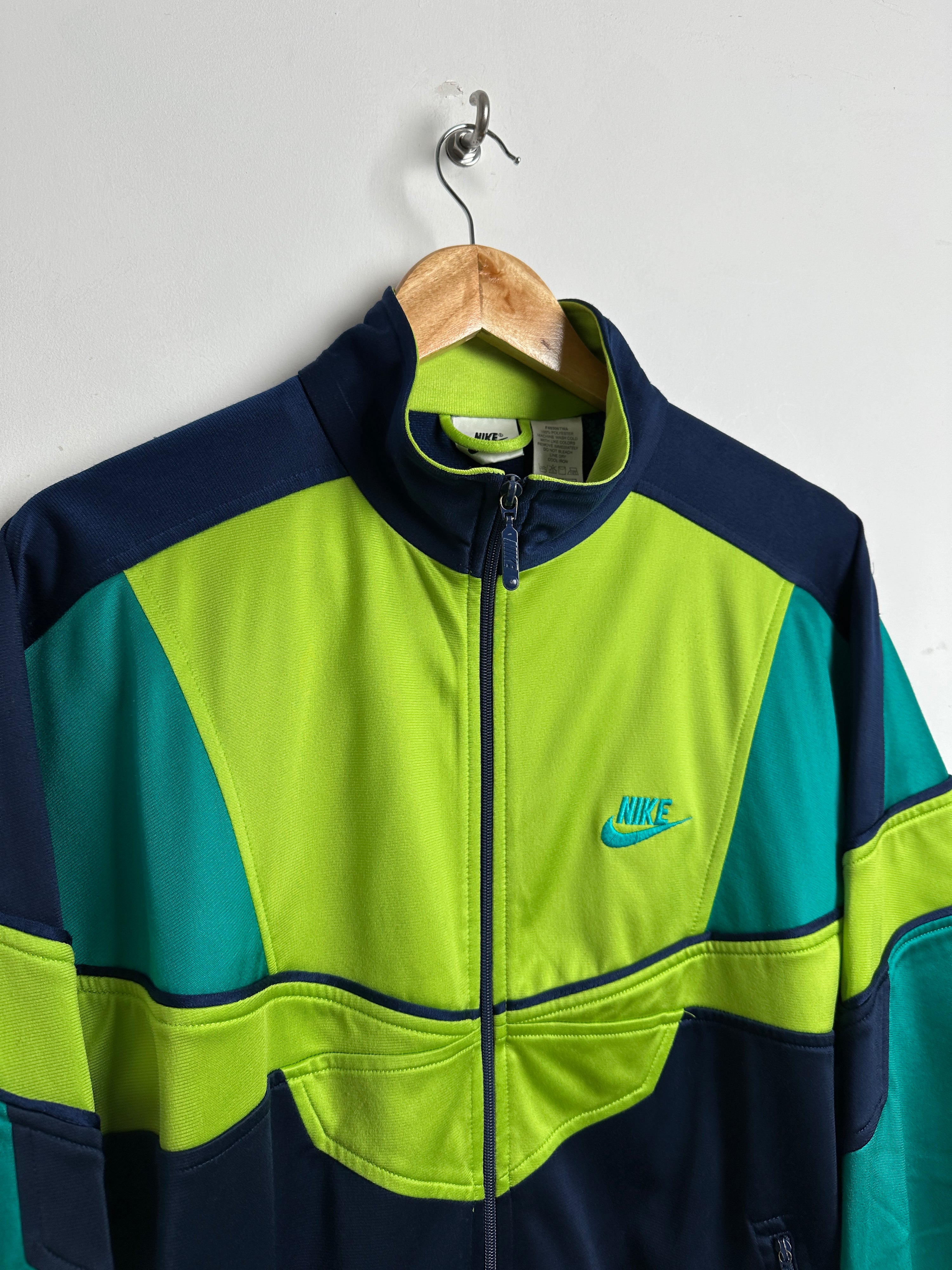 NIKE 90s zip up in highlighter color block