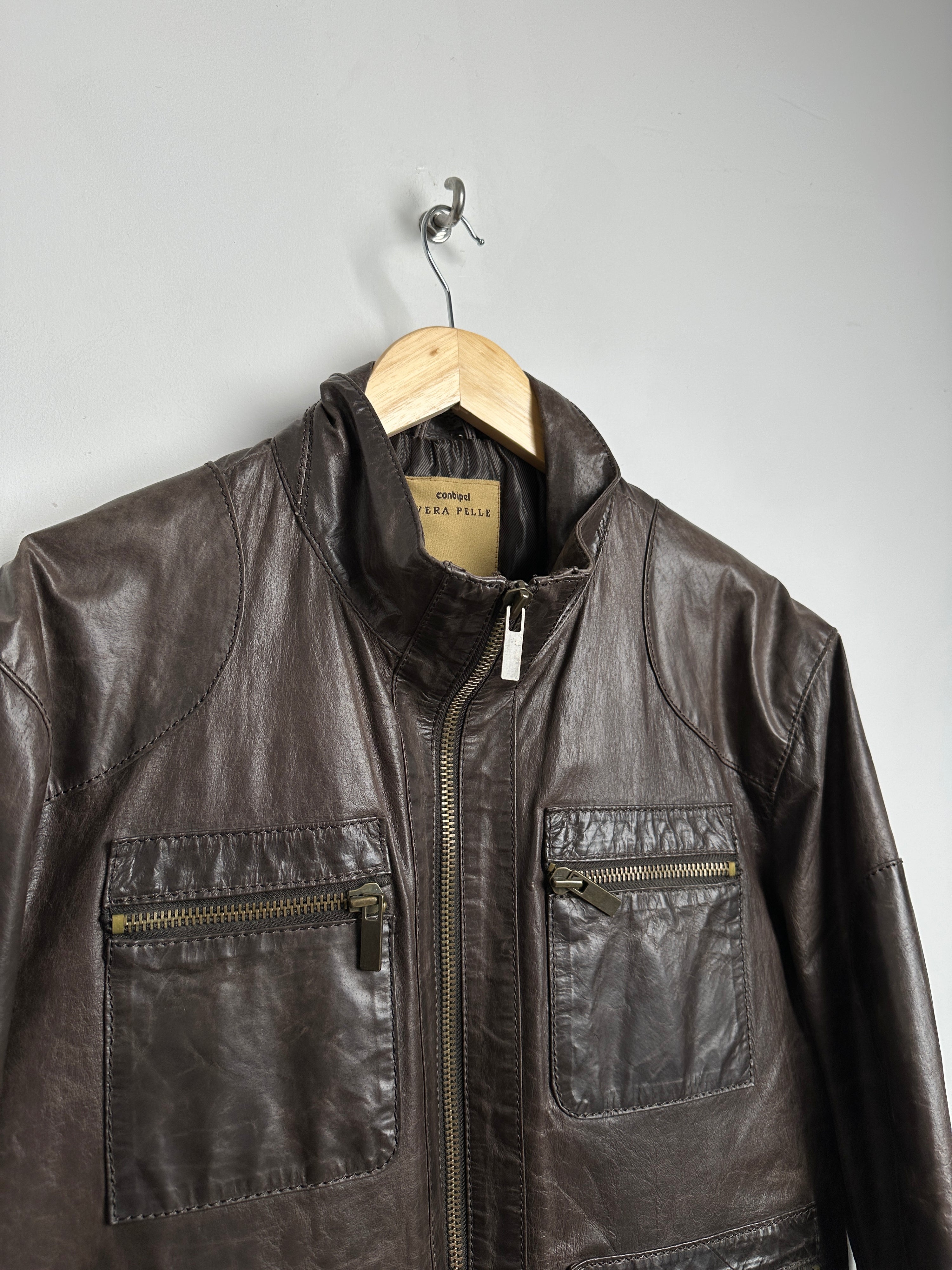 VERA PELLE brown leather jacket